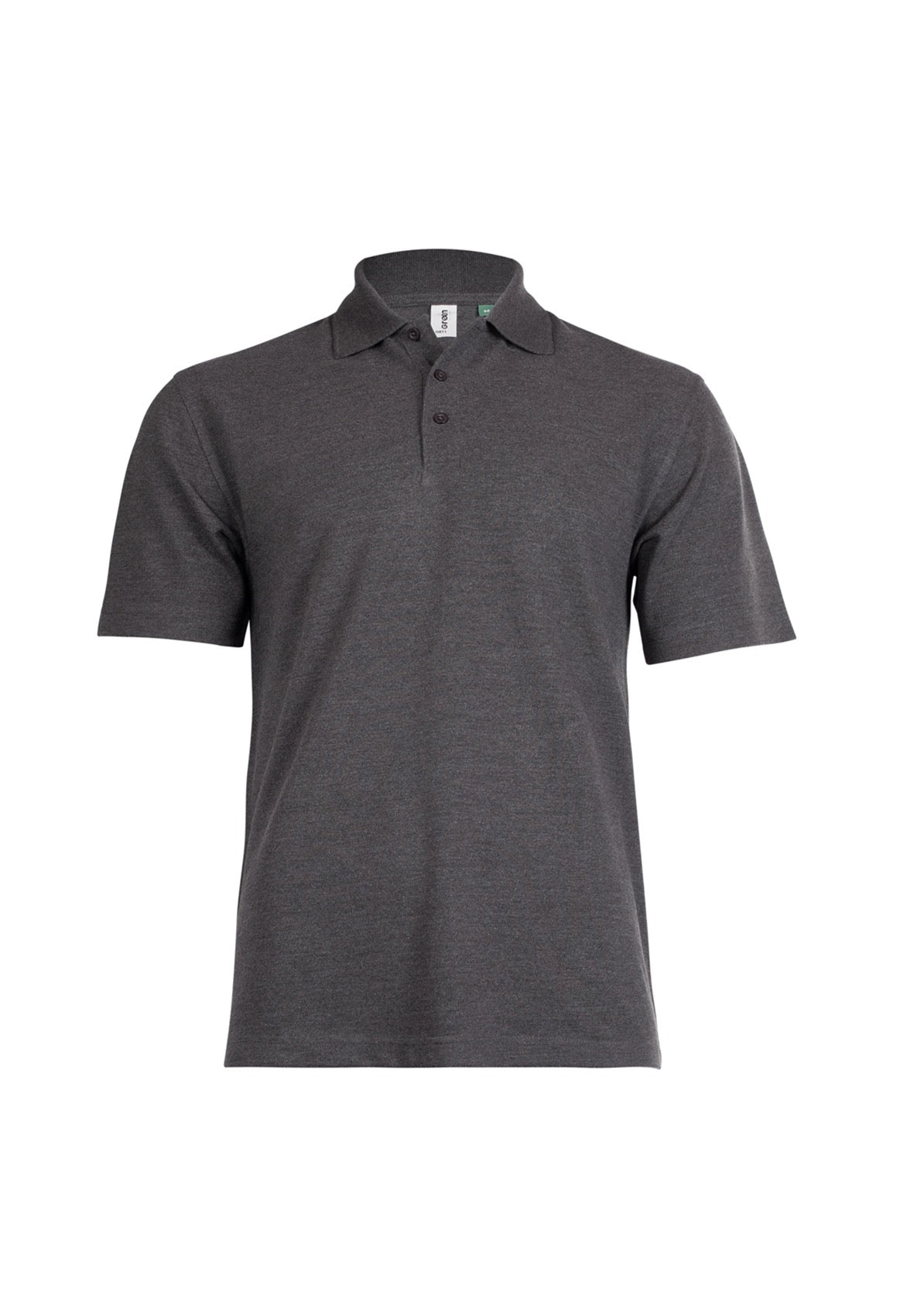 Uneek Eco Poloshirt in Charcoal, front view