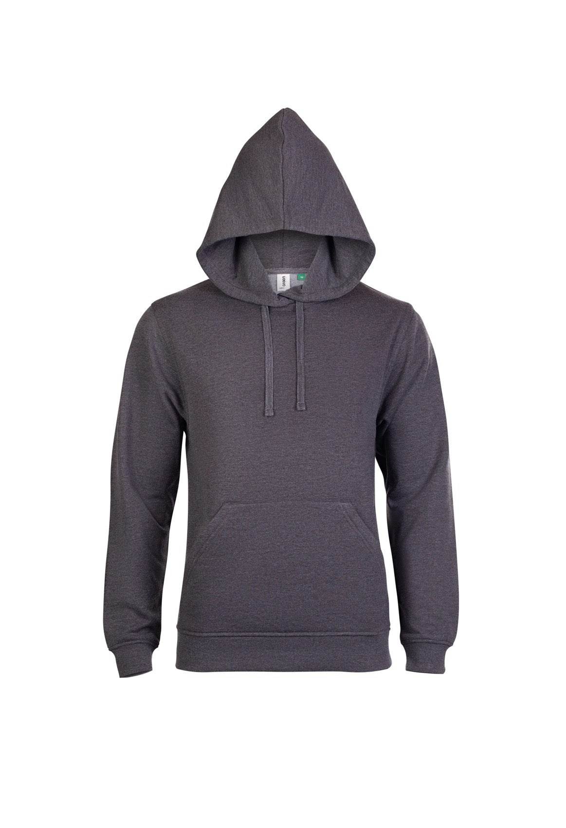 Uneek Eco Hoodie in Charcoal, front view