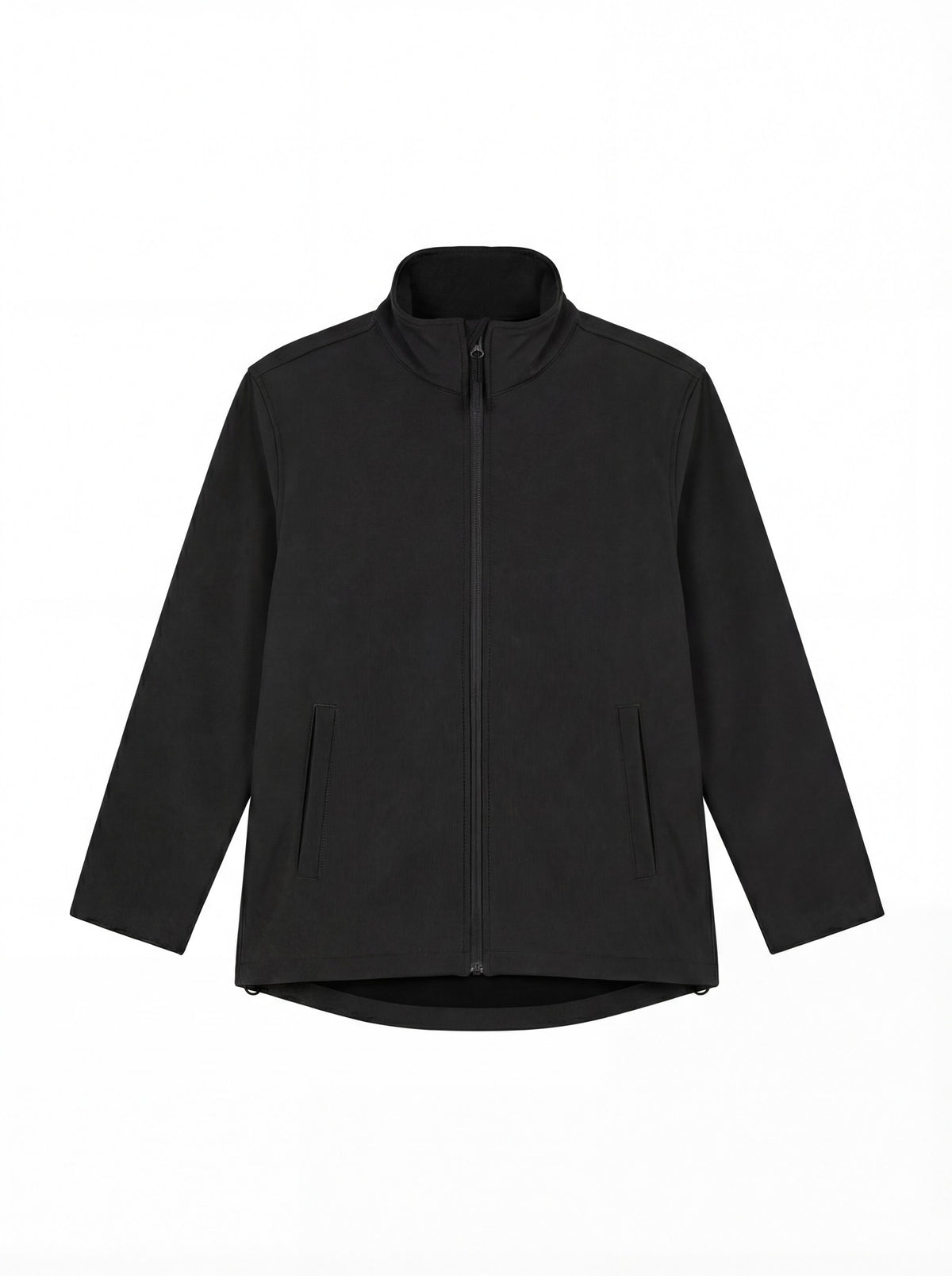 Uneek Eco Full Zip Softshell Jacket in Black, front view