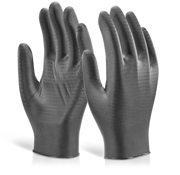 Click Beeswift Glovezilla Nitrile Disposable Gripper Gloves Powder Free, main product image