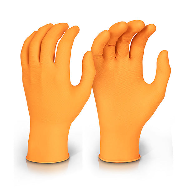 Click Beeswift Nitrile Disposable Gripper Glove Orange, main product image