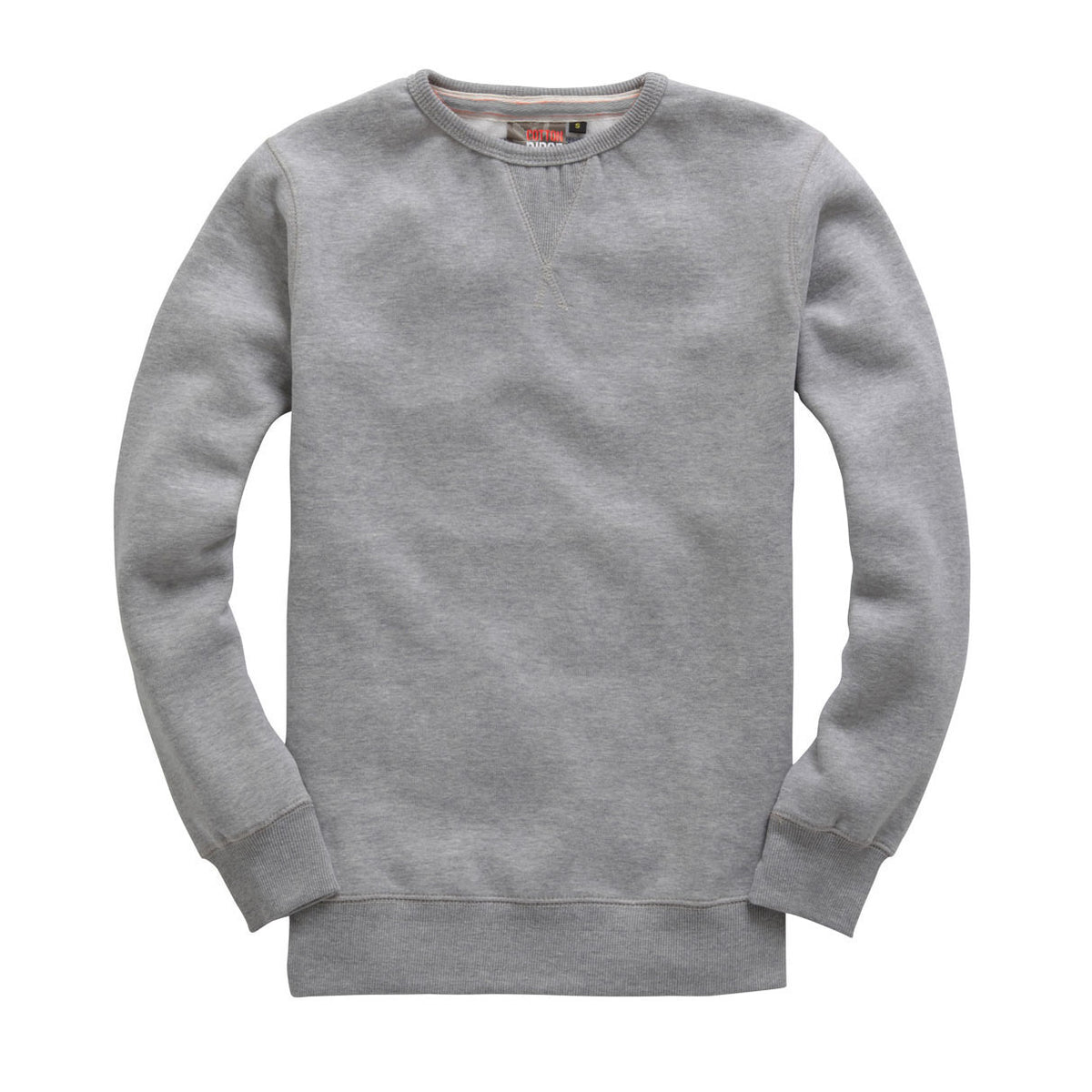 Cotton Ridge W107PF Pluto Ultra Premium Sweat Shirt in Grey Melange, front view