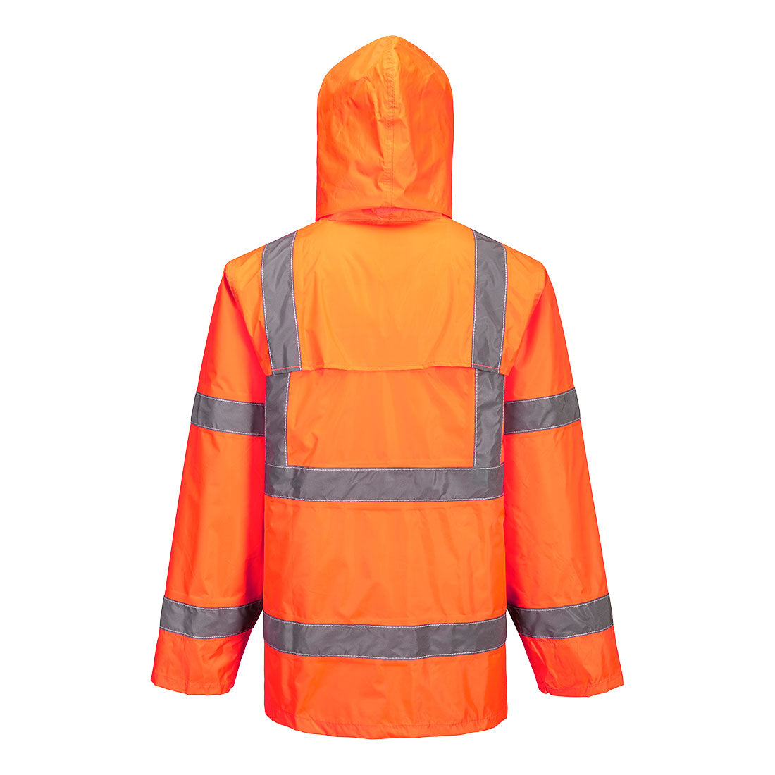 Portwest H440 Hi-Vis Rain Jacket in Orange, back view
