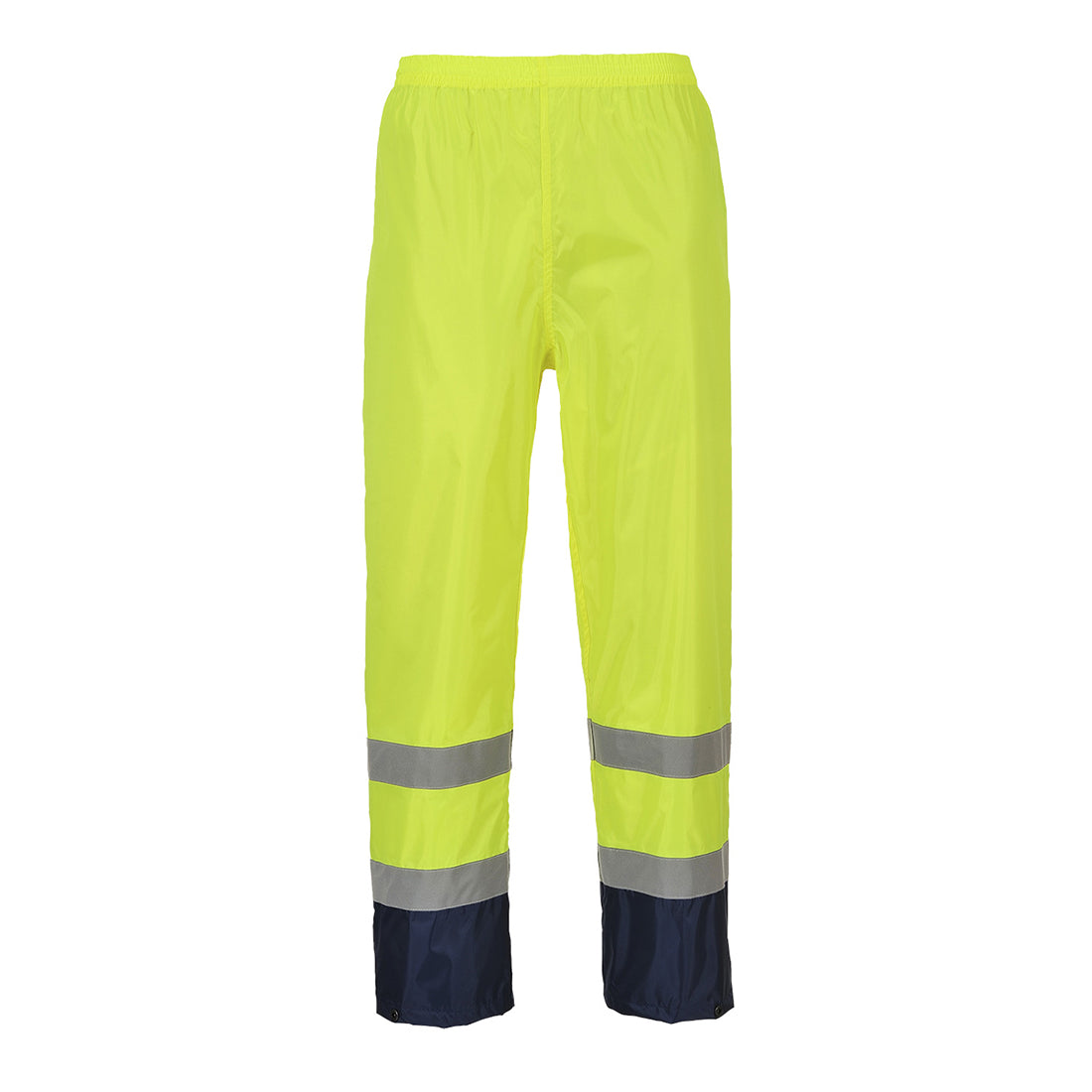 Portwest Hi-Vis Contrast Classic Rain Trousers in Yellow/Navy, image 3