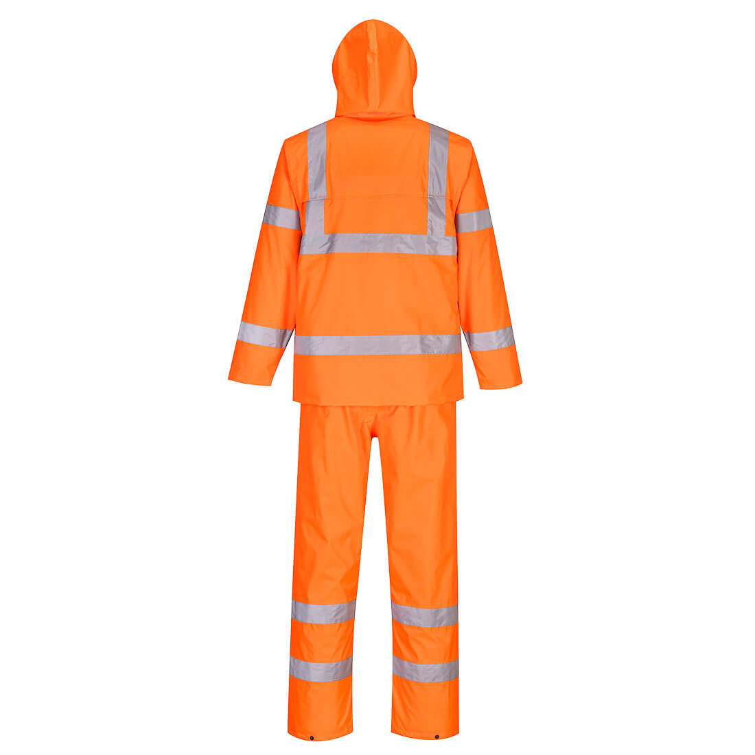 Portwest H448 Hi-Vis Rain Suit in Orange, back view