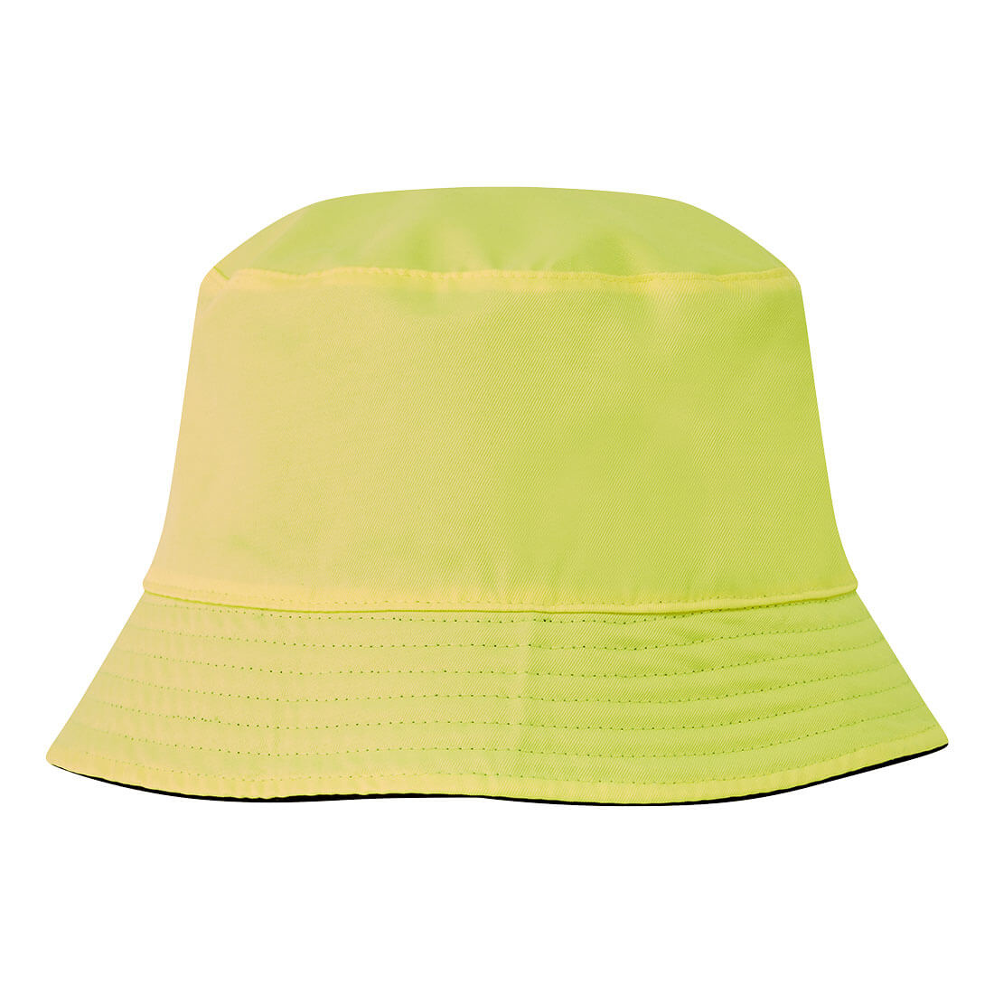 Portwest HA23 Reversible Bucket Hat in Black/Yellow, back view