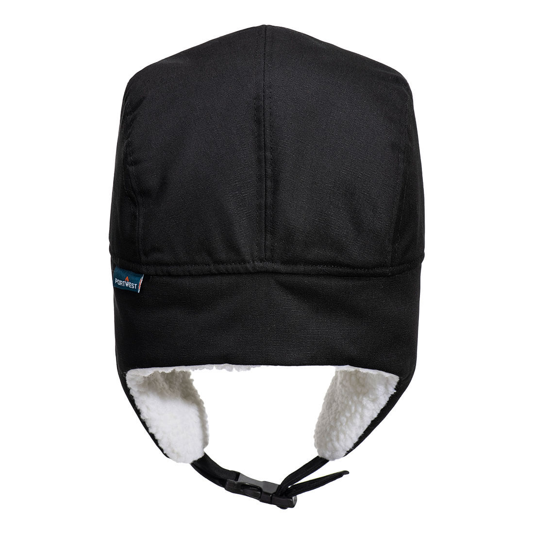 Portwest HA33 Sherpa Lined Trapper Hat in Black, back view