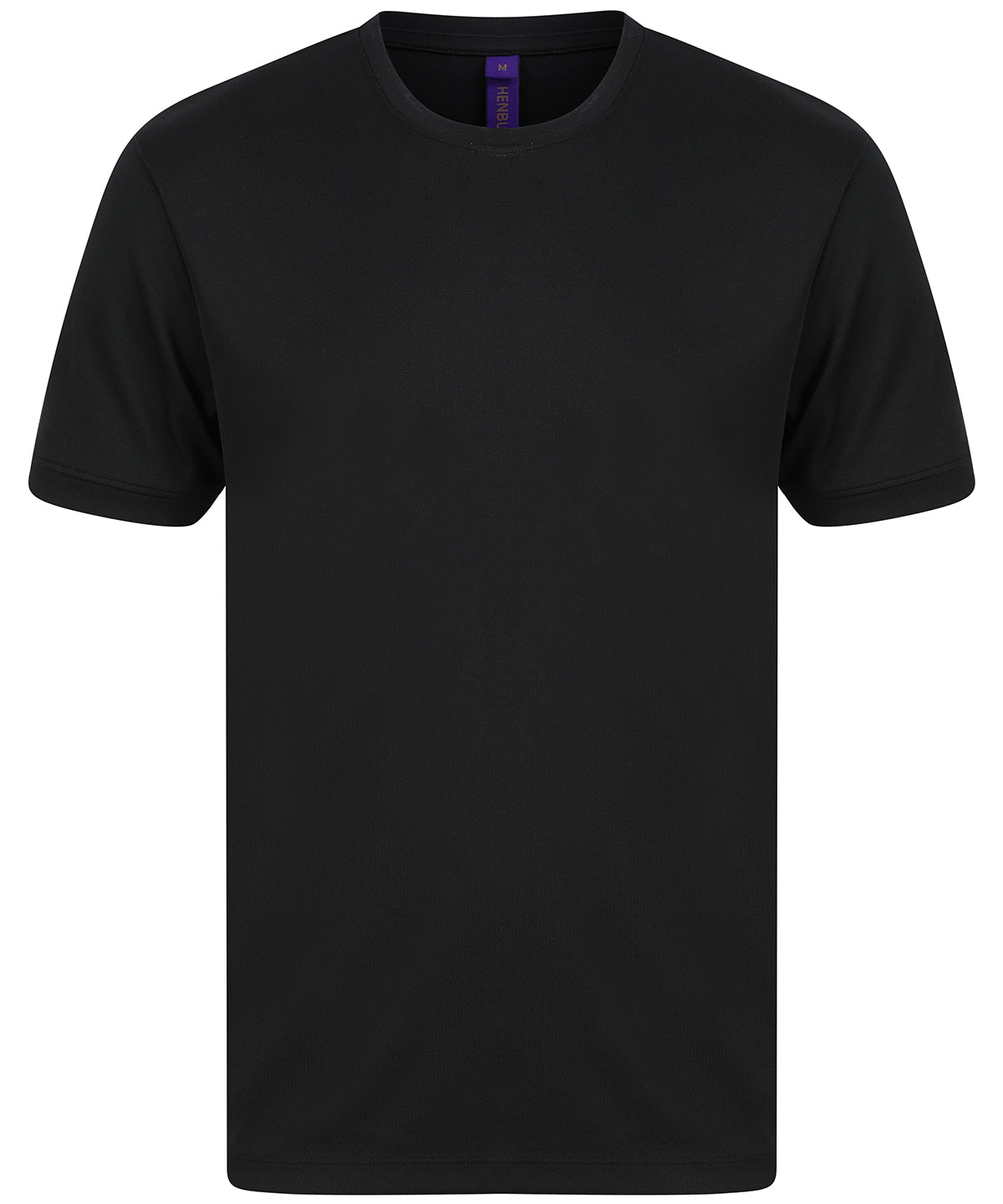 Henbury Hi Cool performance t-shirt in Black, front view