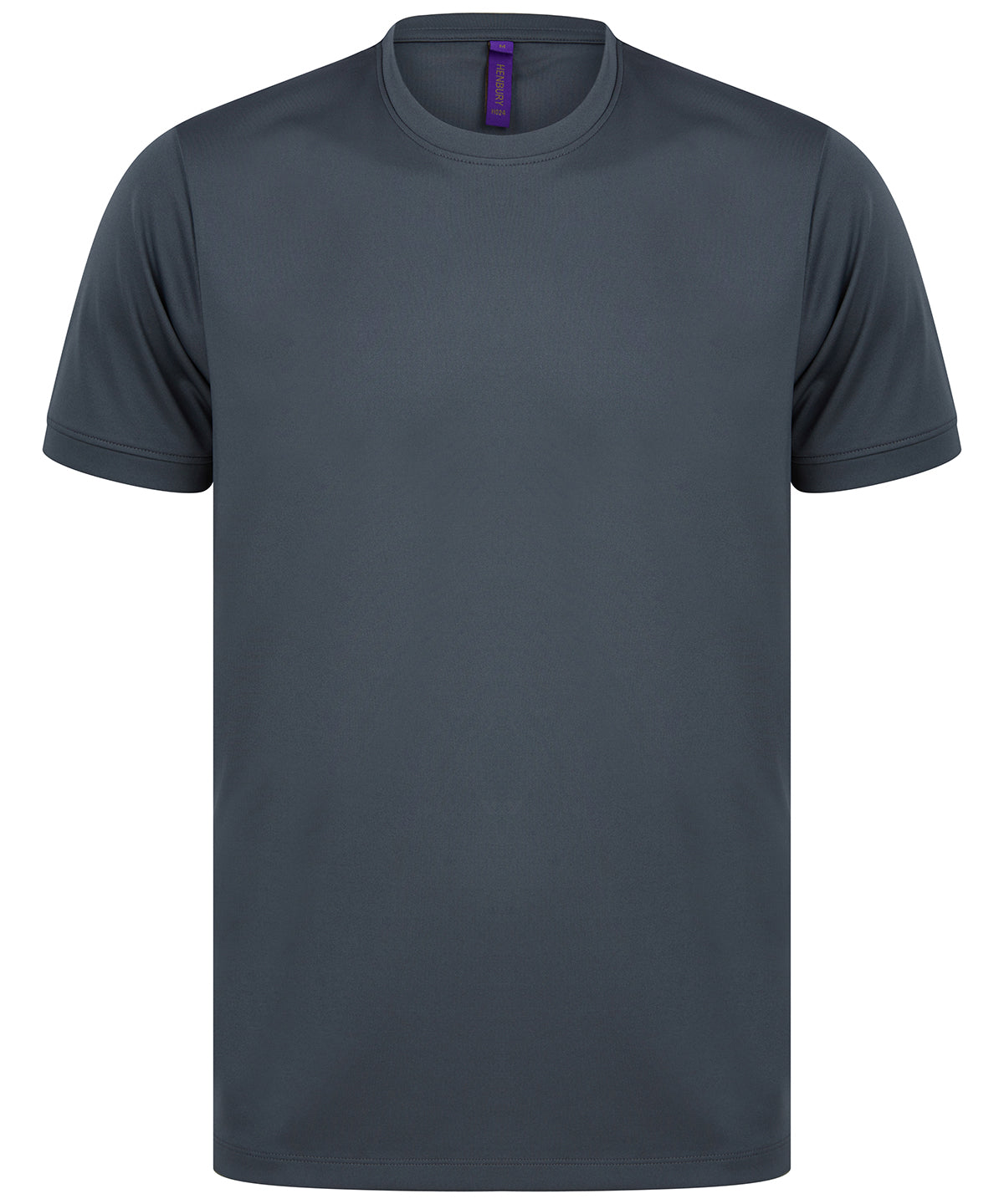 Henbury Hi Cool performance t-shirt in Charcoal, front view