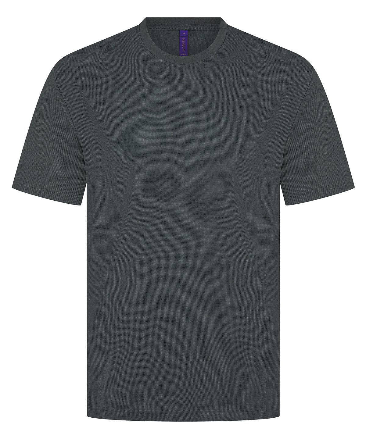 Henbury Coolplus wicking t-shirt in Charcoal, front view