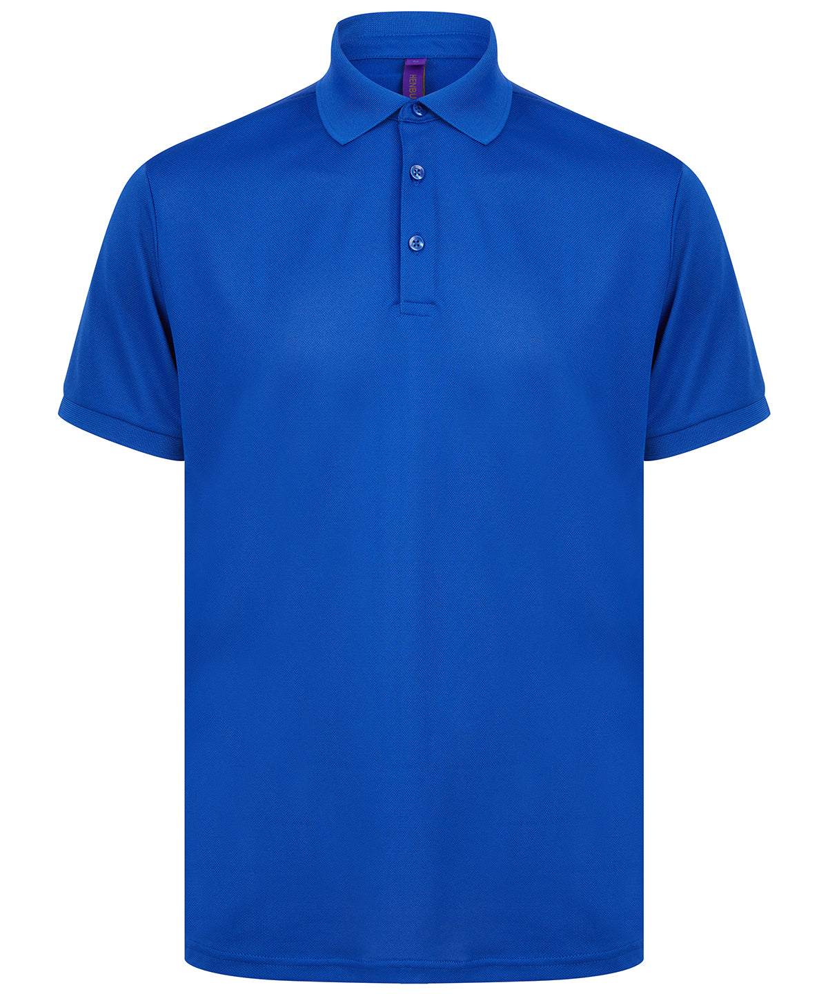 Henbury Recycled polyester polo shirt in Royal, front view