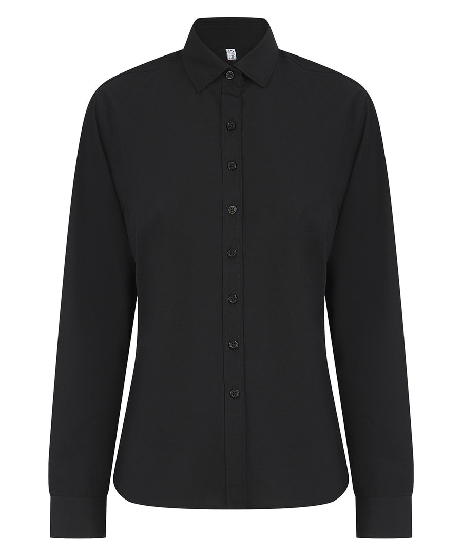 Henbury HB583 Women’s long sleeve ‘cotton-feel’ Coolplus® shirt