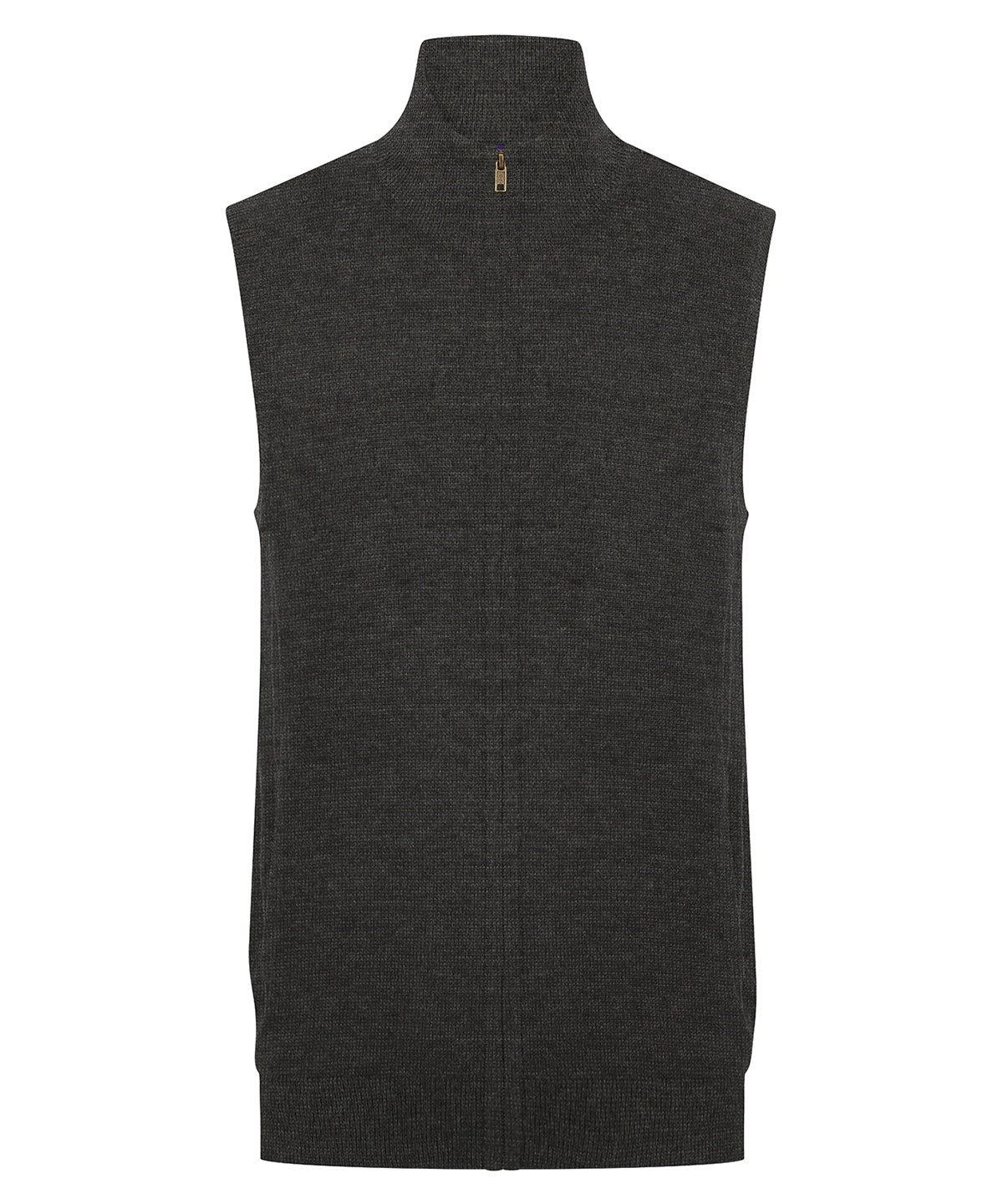 Henbury Sleeveless zip-through jumper in Grey Marl, front view