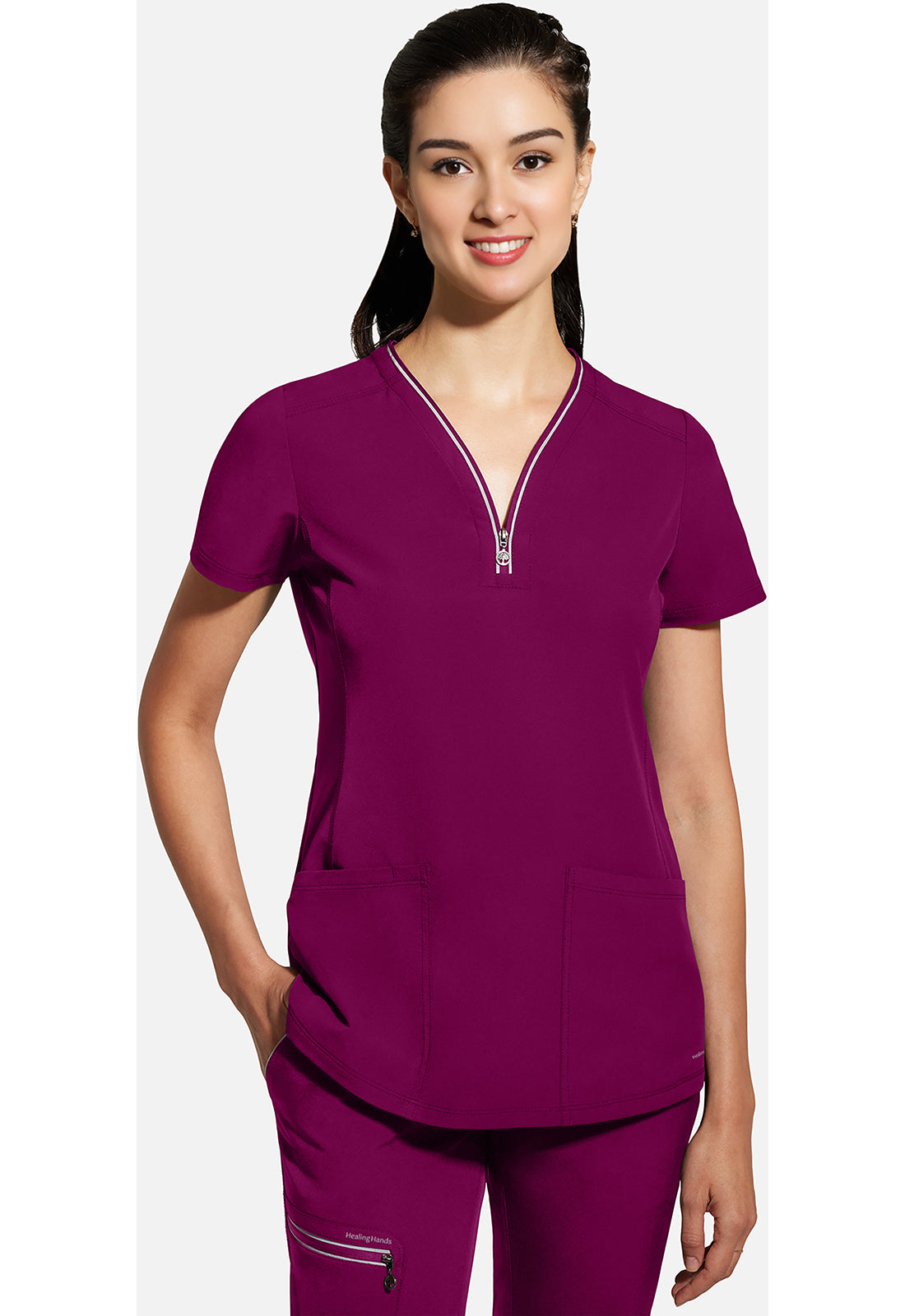 Healing Hands HHE2274 Sonia Top - Wine (front)
