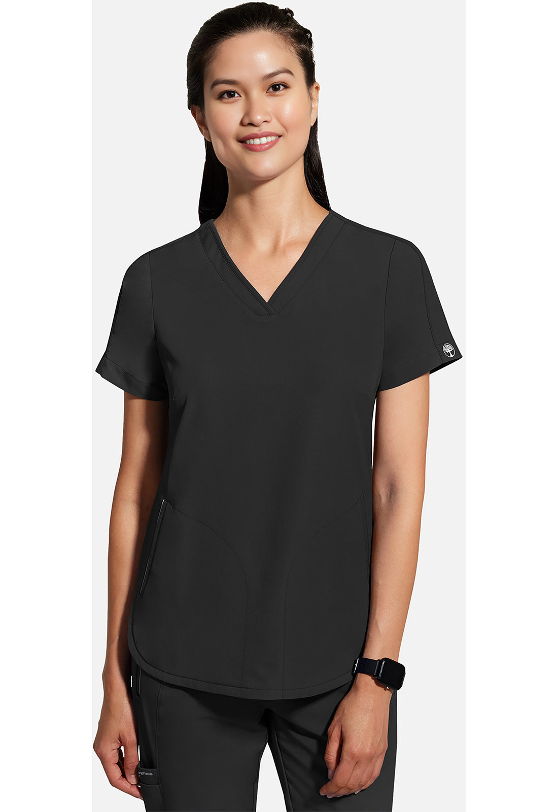 Healing Hands HHE2285 Skyler Top - BLACK (front)