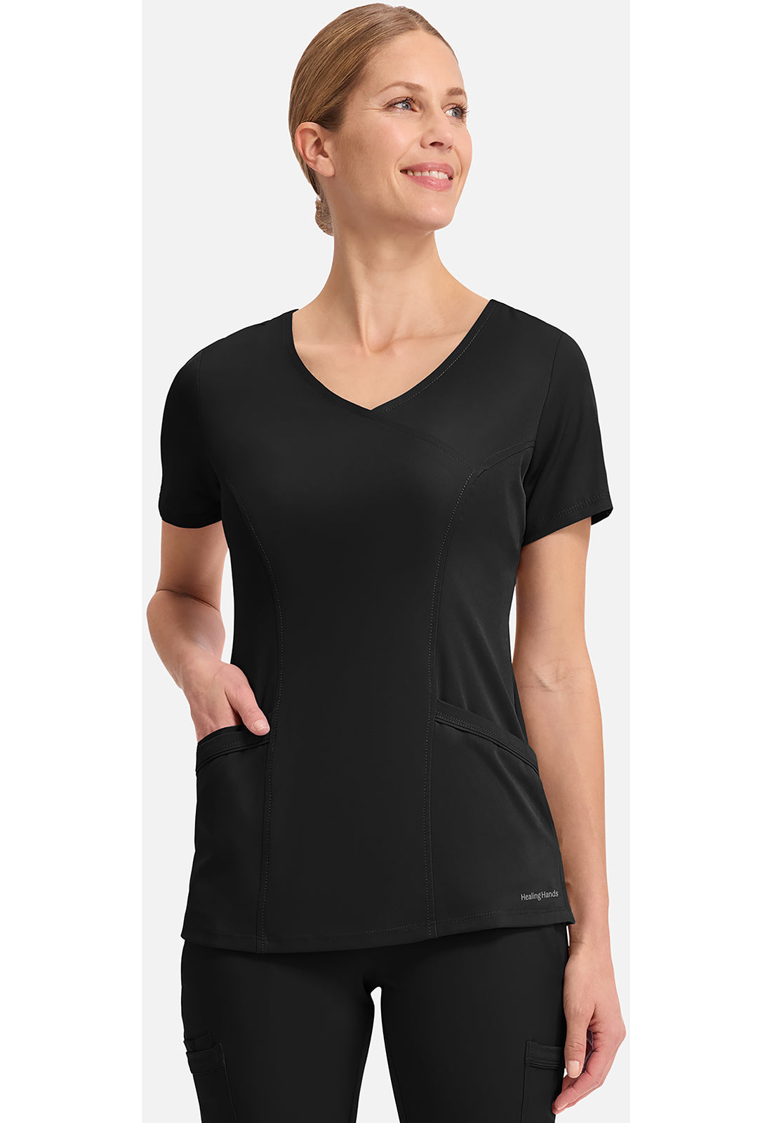 Healing Hands HHE2525 Madison Top - BLACK (front)