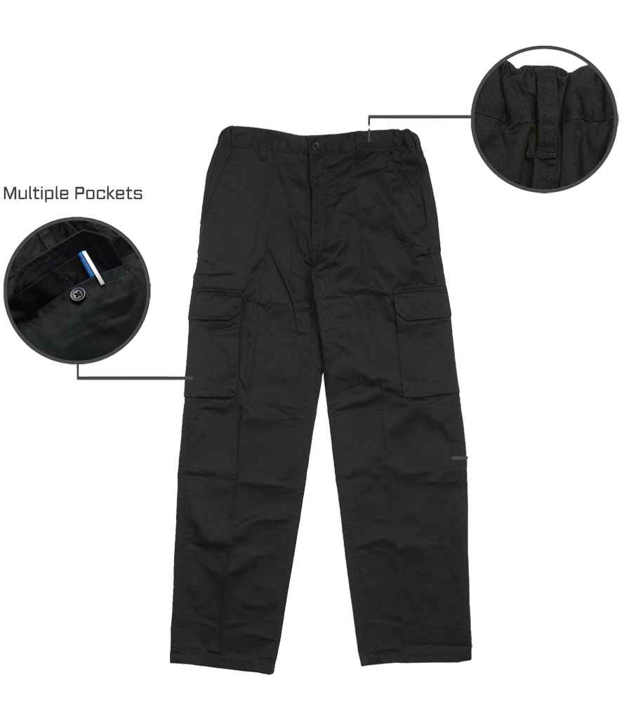 Warrior Cargo Trousers in Black