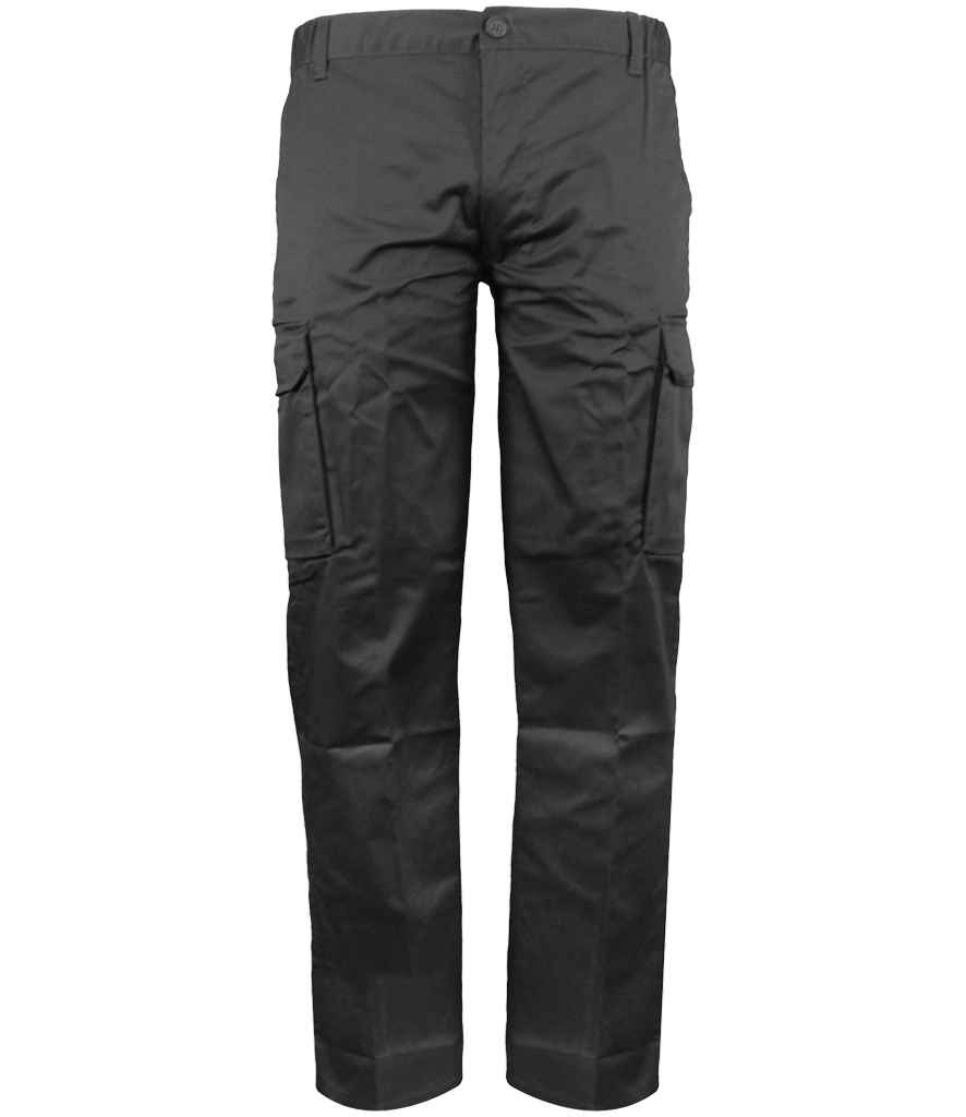 Warrior Cargo Trousers in Black, front view