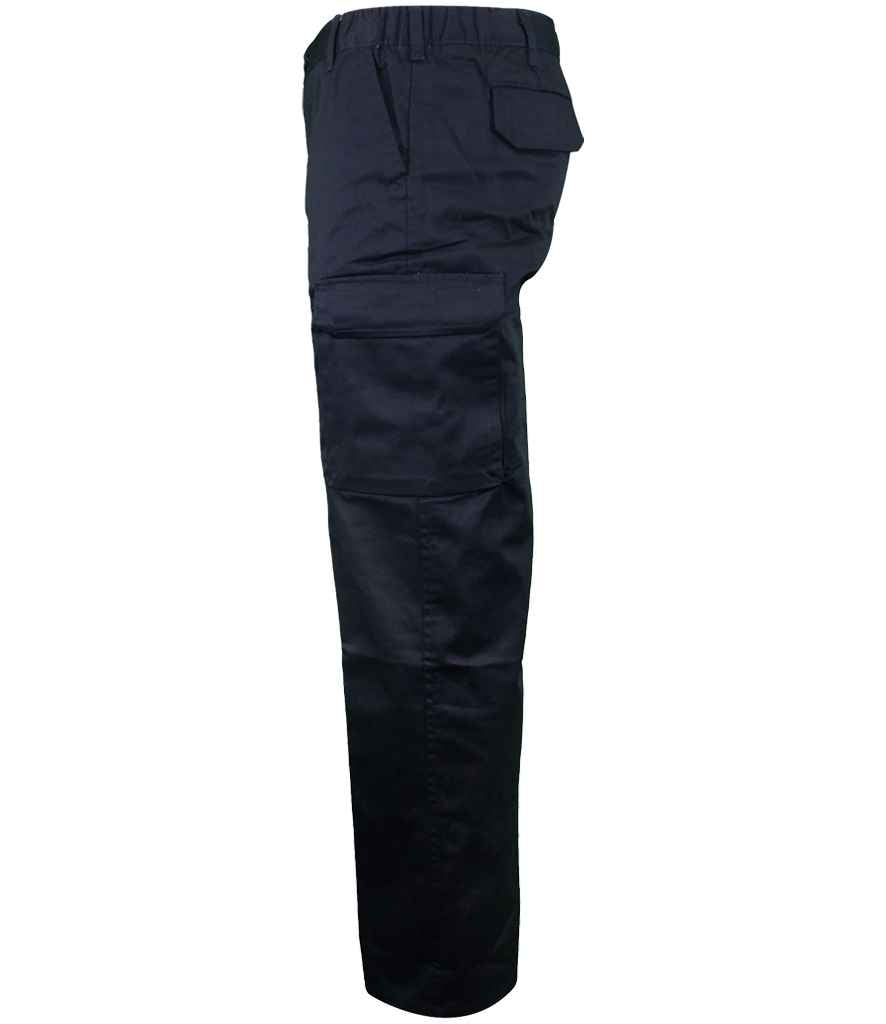 Warrior Cargo Trousers in Harbour Navy, side view