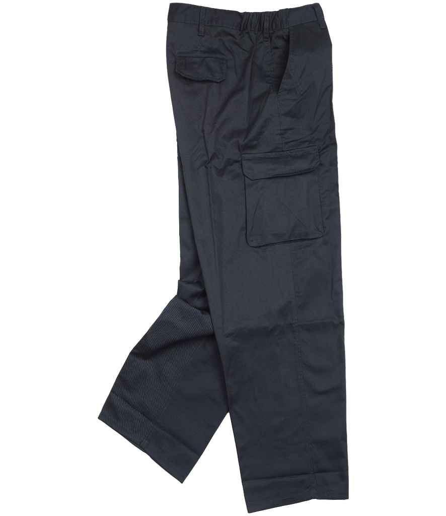 Warrior Ladies Cargo Trousers in Harbour Navy, side view