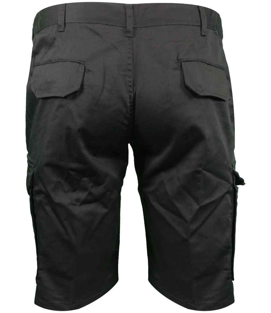 Warrior Cargo Shorts in Black, back view
