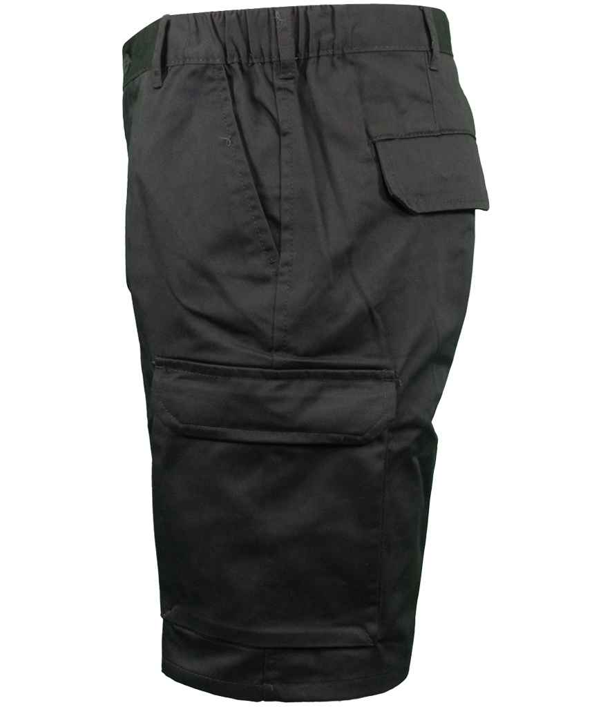 Warrior Cargo Shorts in Black, side view