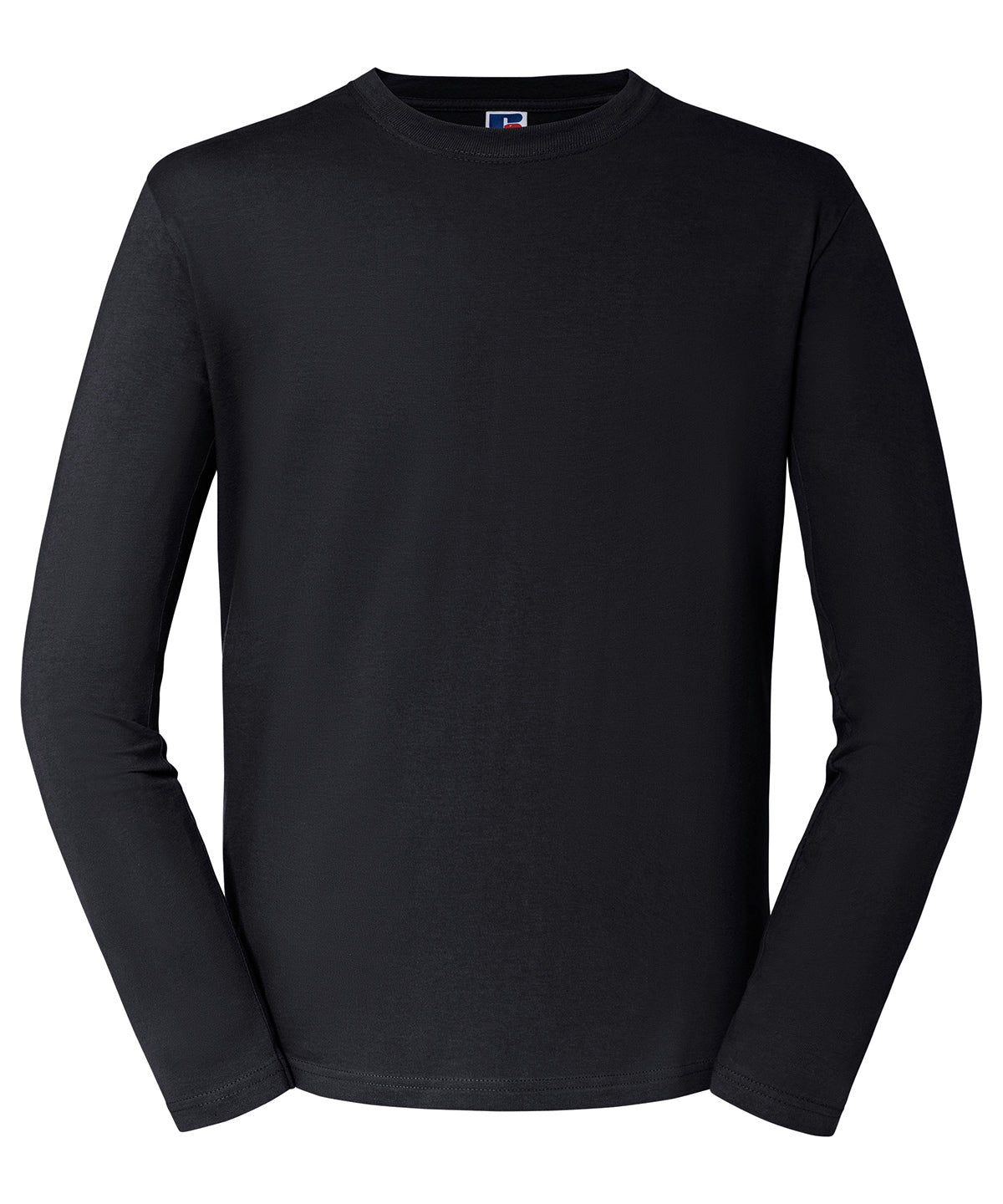 Russell Athletic Classic long sleeve T in Black, front view