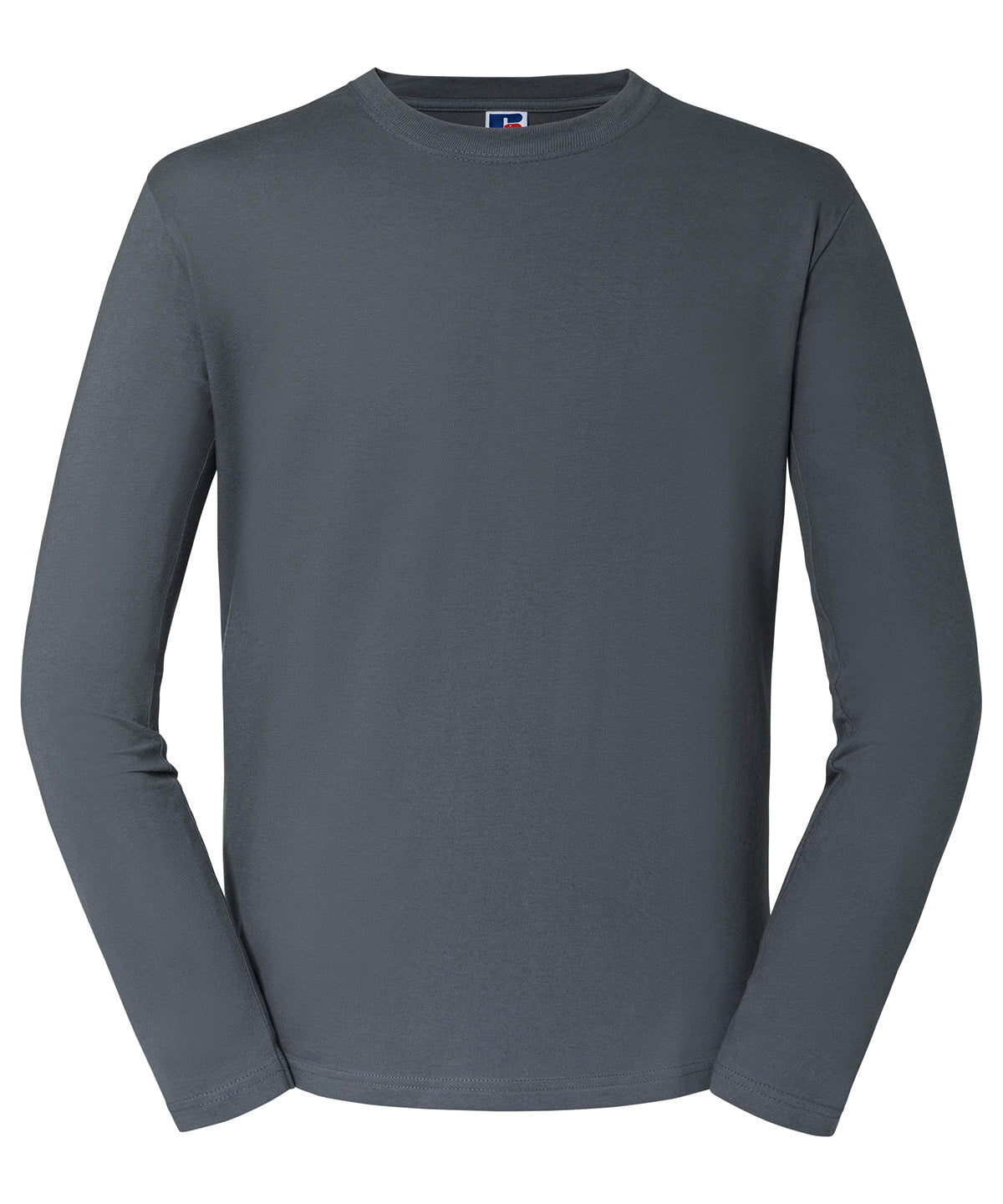 Russell Athletic Classic long sleeve T in Convoy Grey, front view