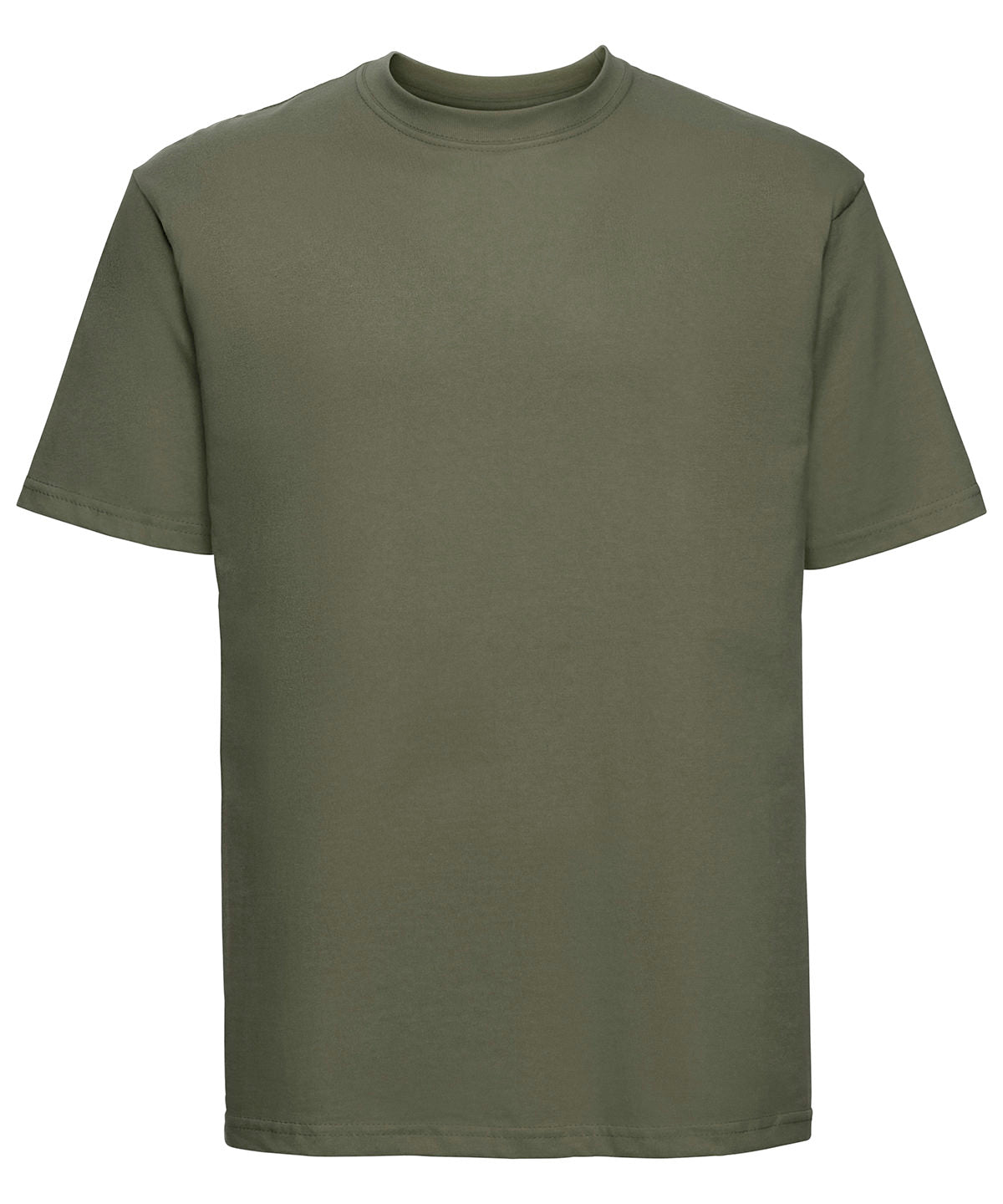 Russell Athletic Super ringspun classic t-shirt in Olive, front view