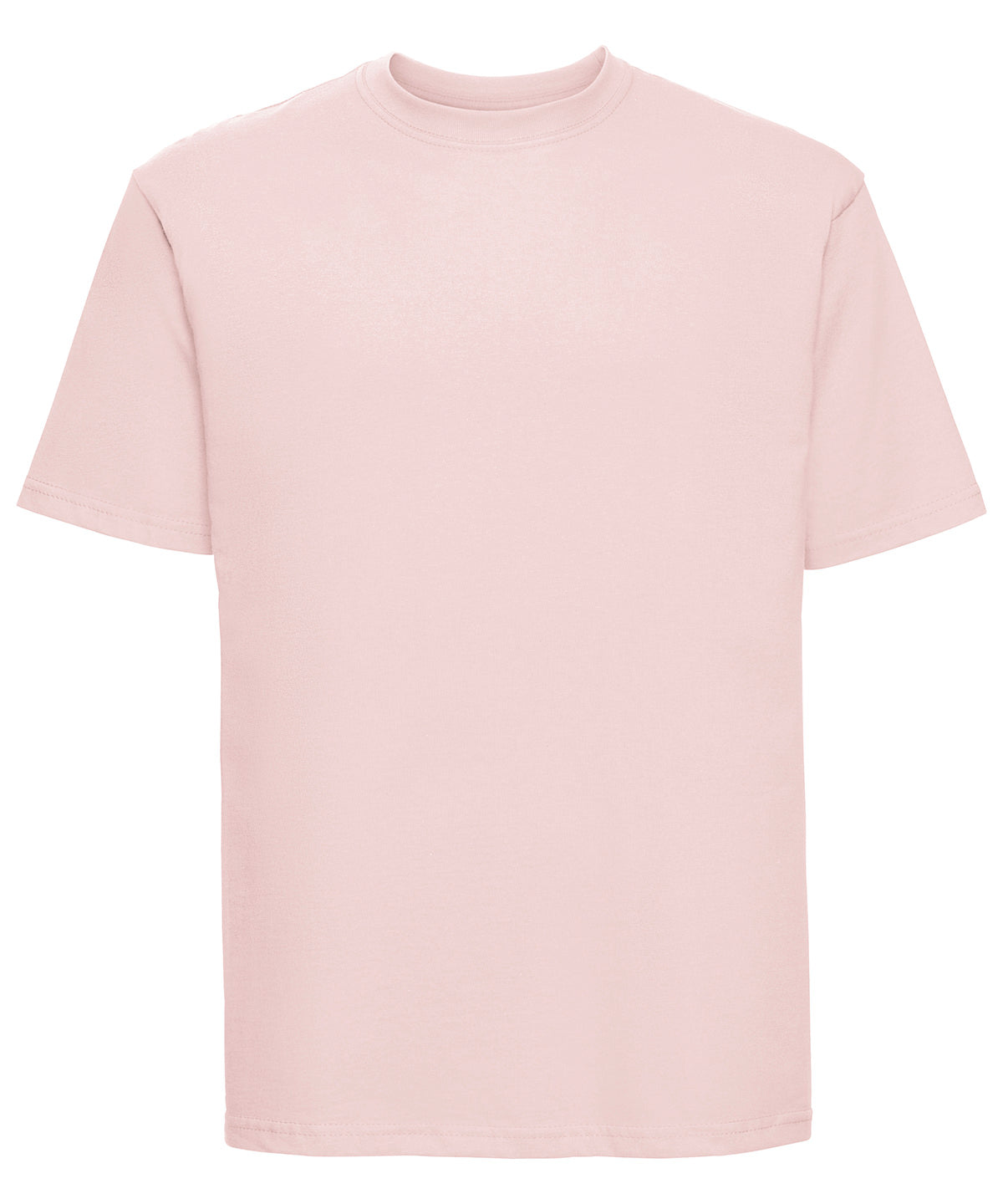 Russell Athletic Super ringspun classic t-shirt in Powder Rose, front view