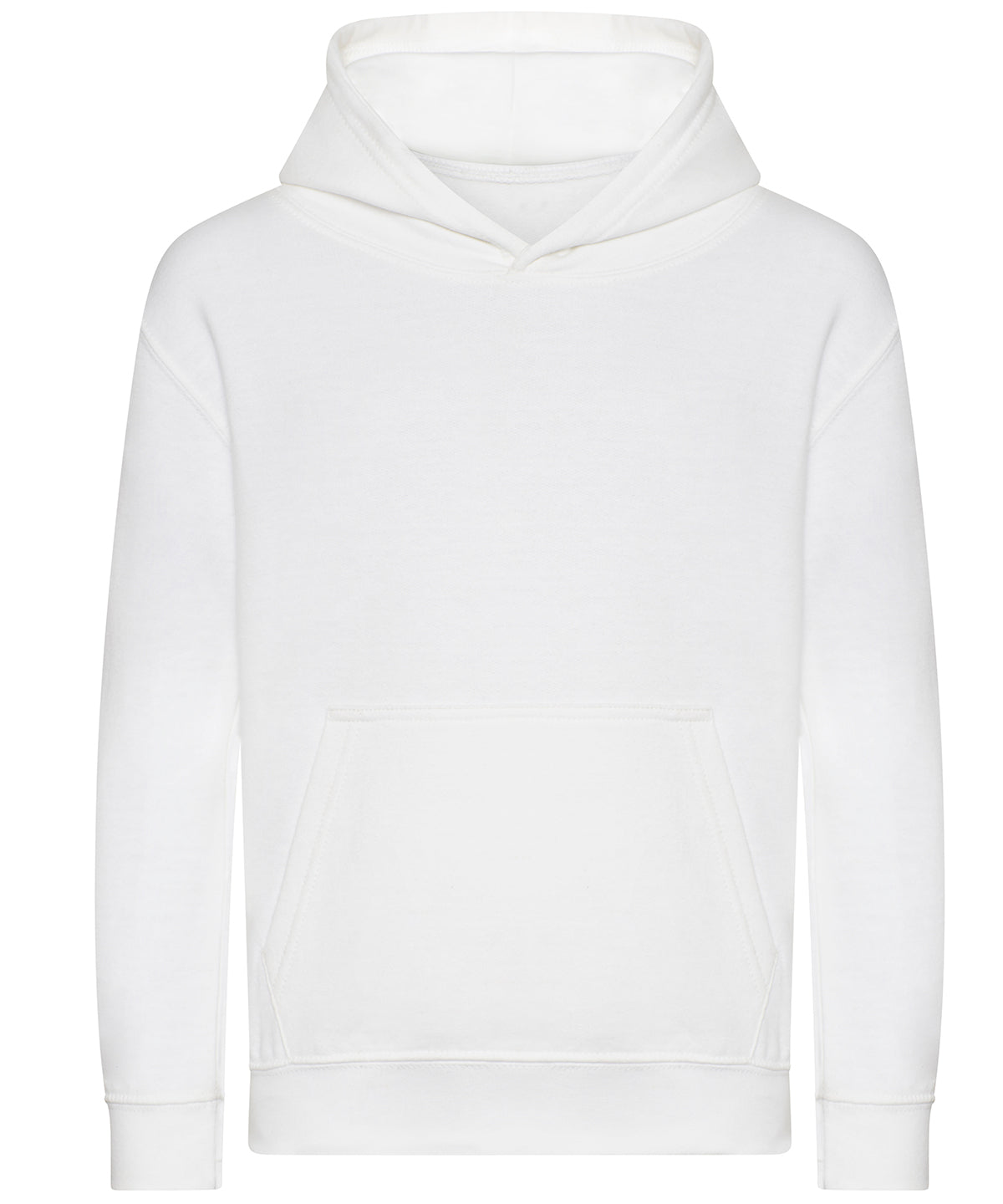 AWDis Just Hoods Kids organic hoodie in Arctic White, front view
