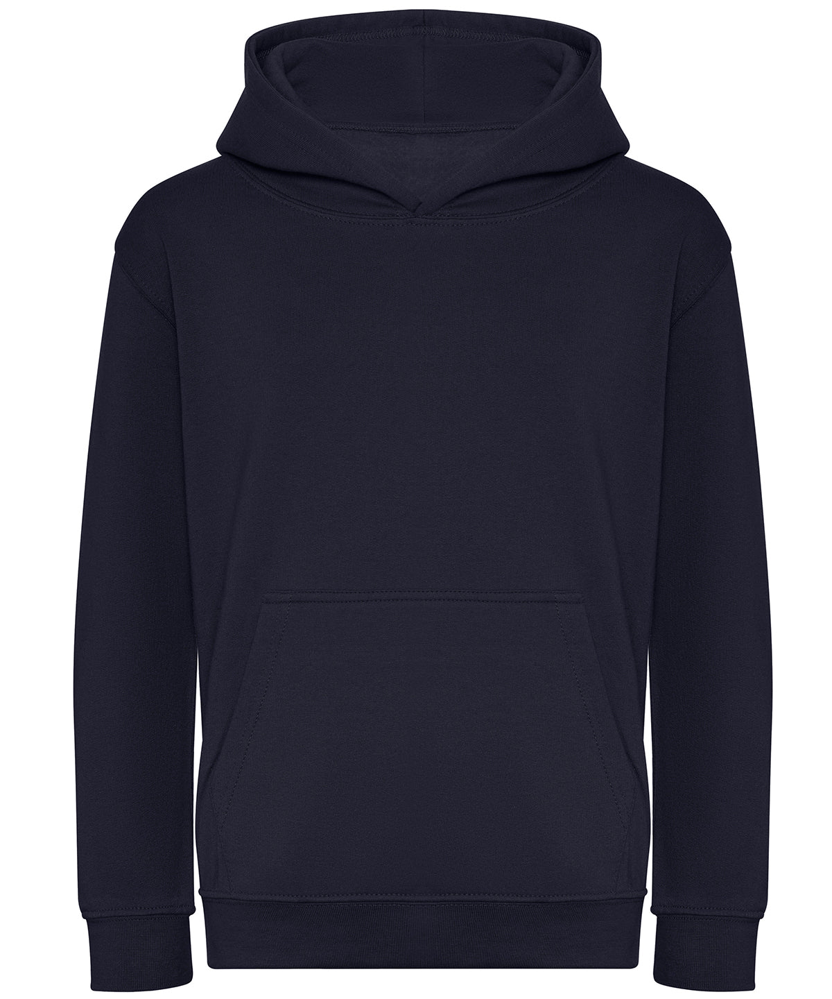 AWDis Just Hoods Kids organic hoodie in New French Navy, front view