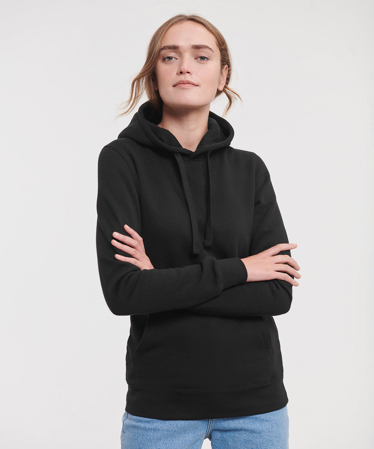 Russell Athletic Women's authentic hooded sweatshirt, lifestyle photo
