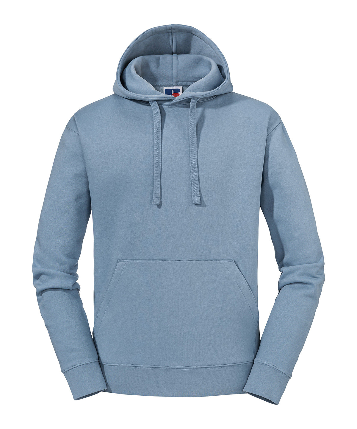 Russell Athletic Authentic hooded sweatshirt in Mineral Blue, front view
