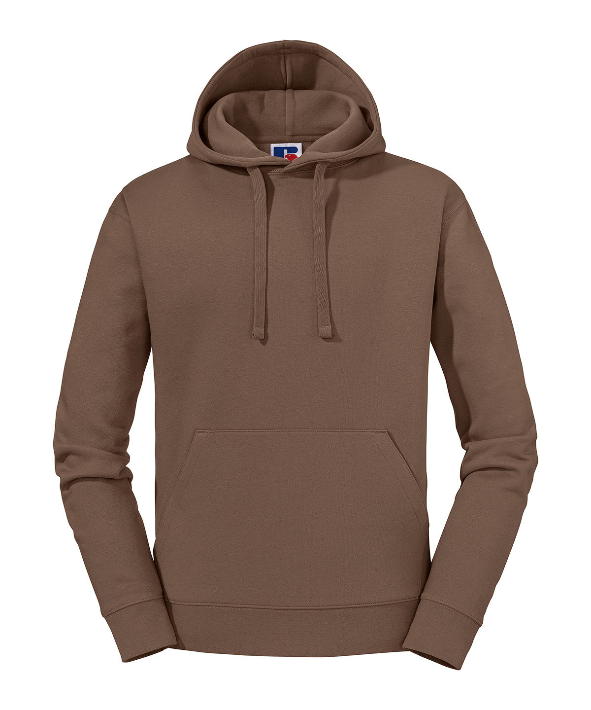 Russell Athletic Authentic hooded sweatshirt in Mocha, front view