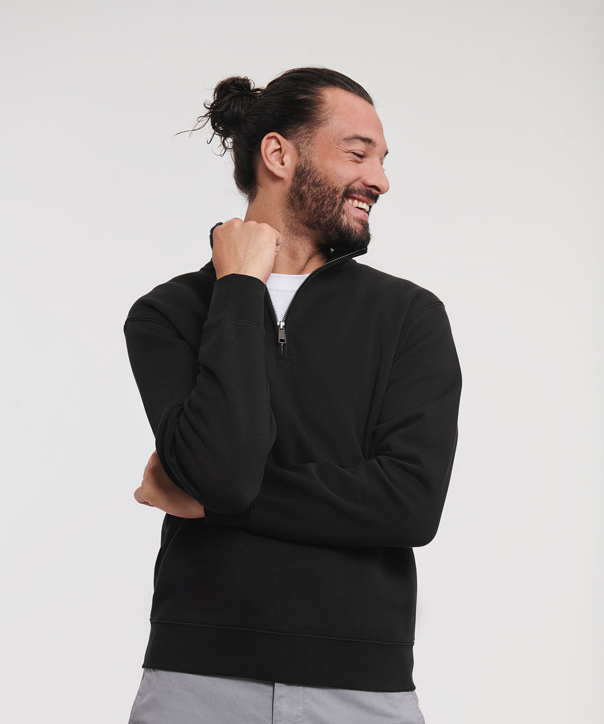 Russell Athletic Authentic ¼ zip sweatshirt, lifestyle photo