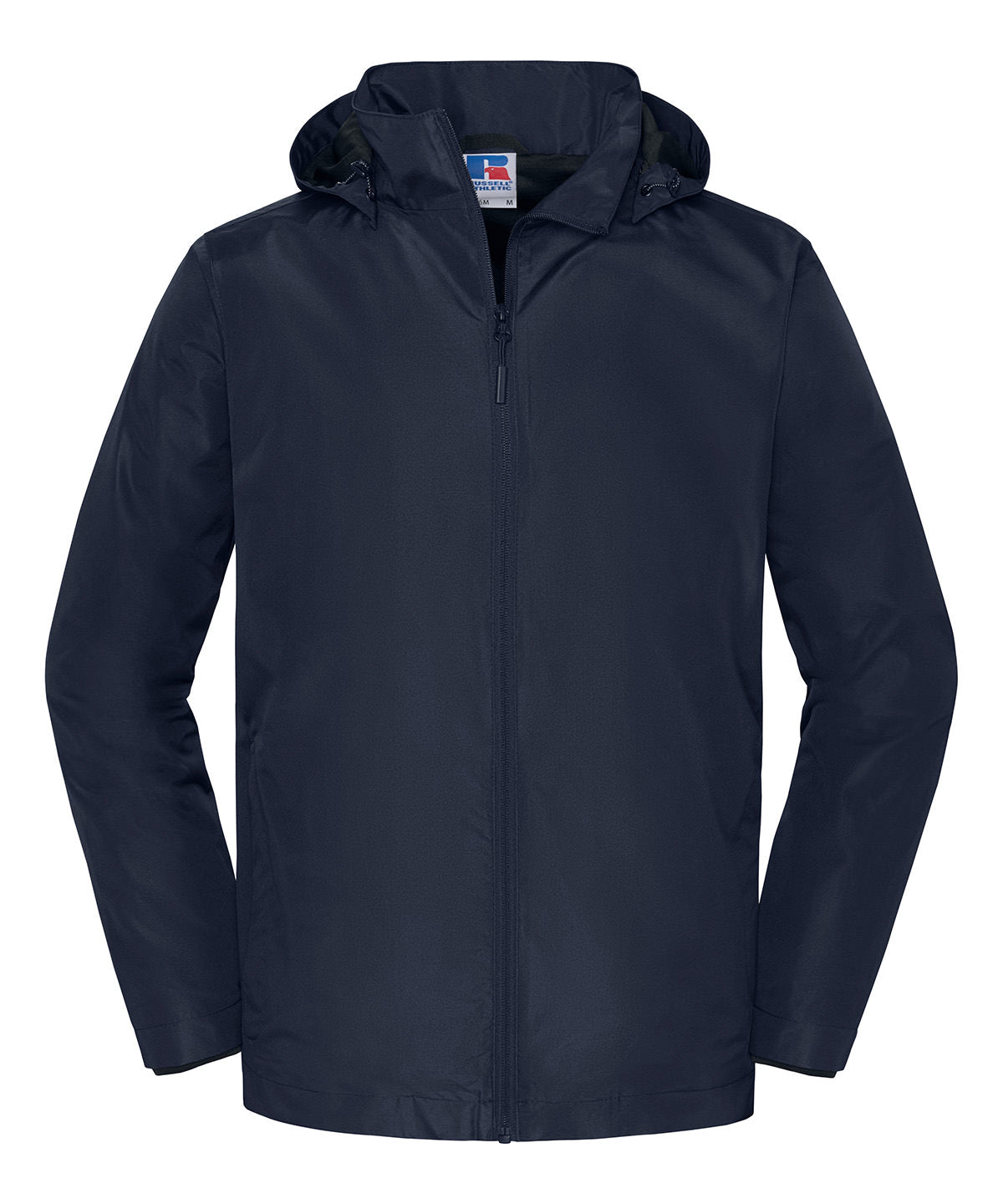 Russell Athletic Essential weather shell jacket in French Navy, front view