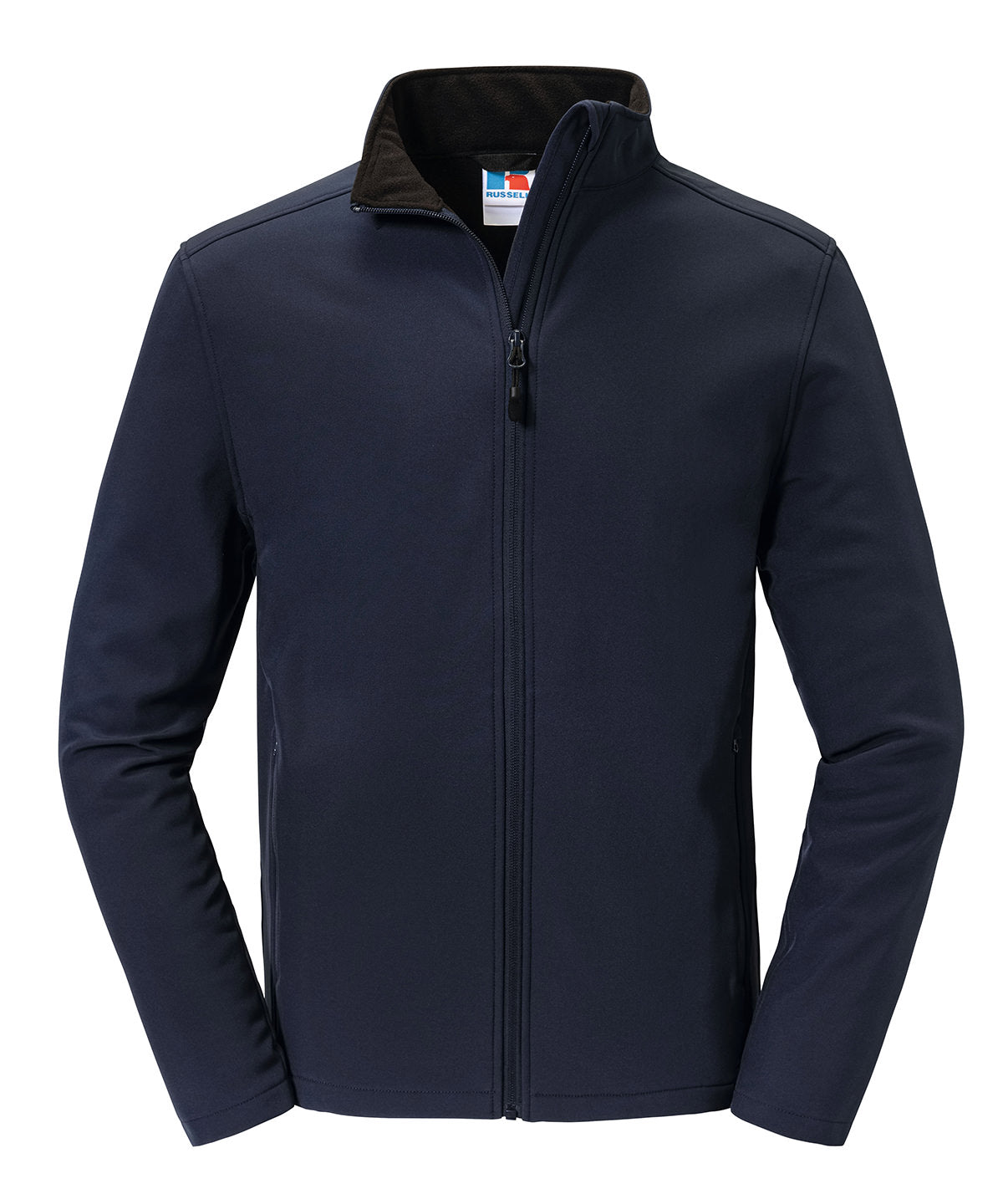 Russell Athletic Essential softshell jacket in French Navy, front view