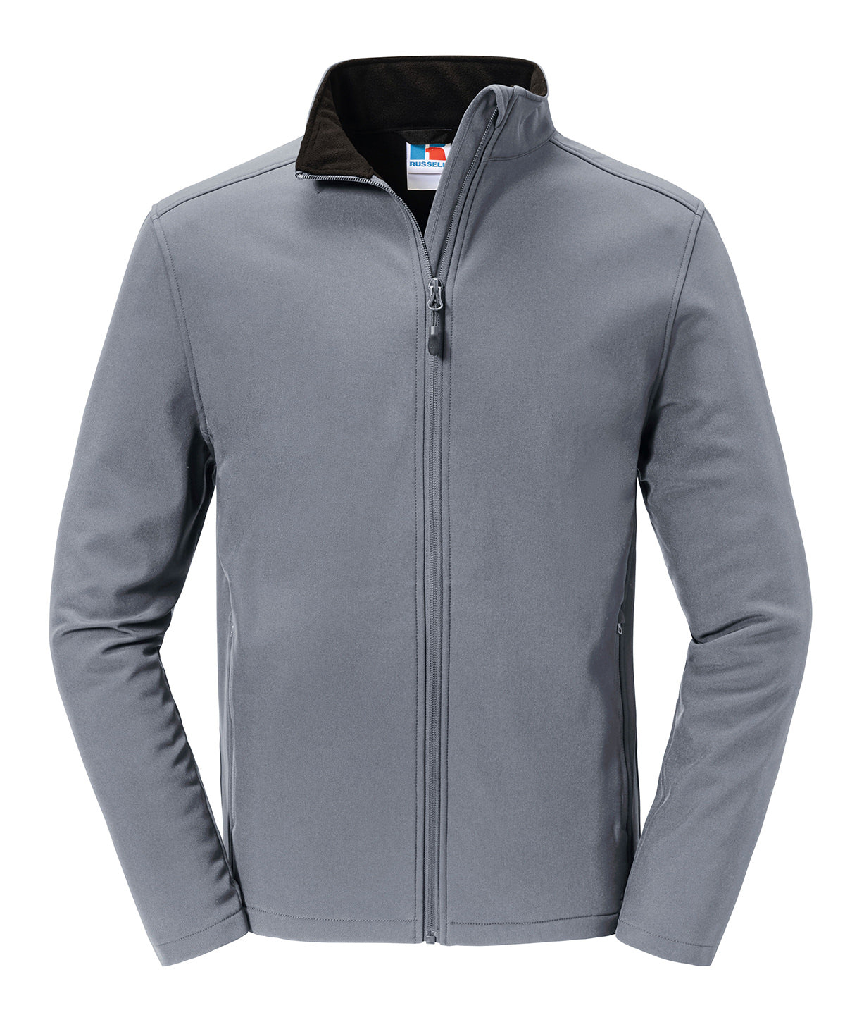 Russell Athletic Essential softshell jacket in Iron Grey, front view