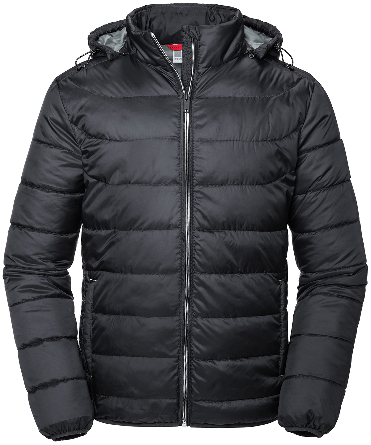 Russell Athletic Hooded Nano jacket in Black, lifestyle photo
