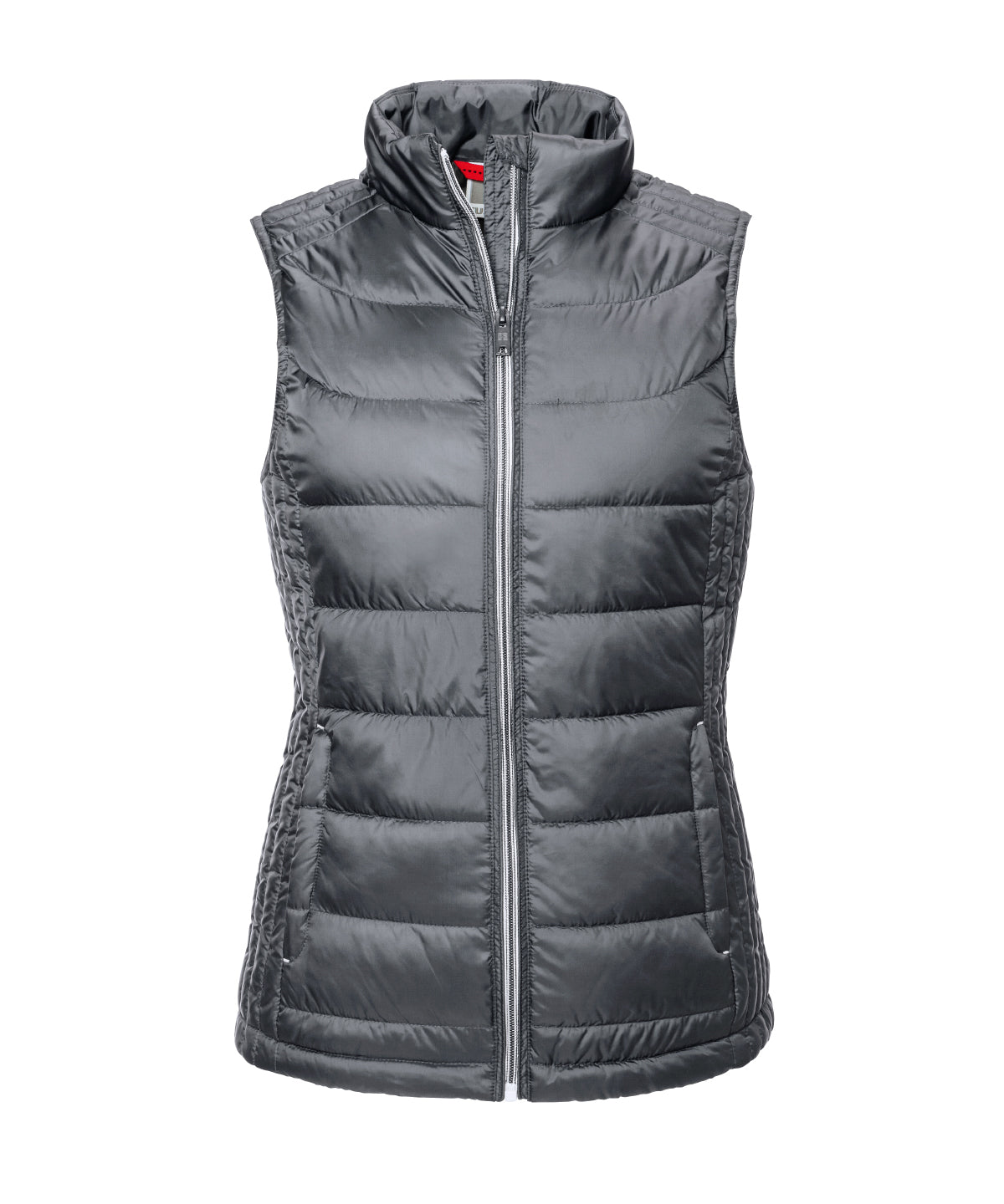 Russell Athletic Women's Nano bodywarmer in Iron Grey, front view