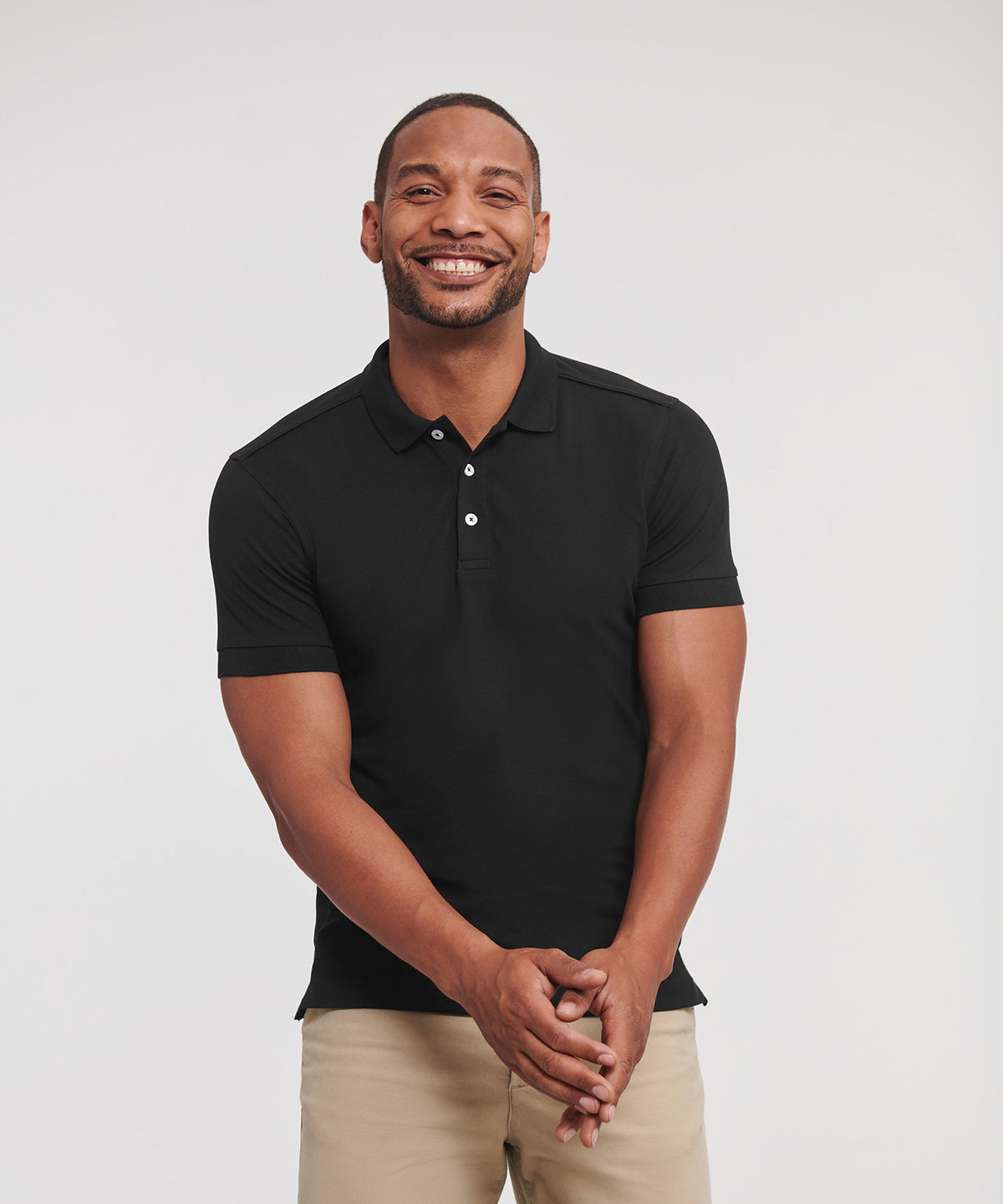 Russell Athletic Stretch polo, lifestyle photo