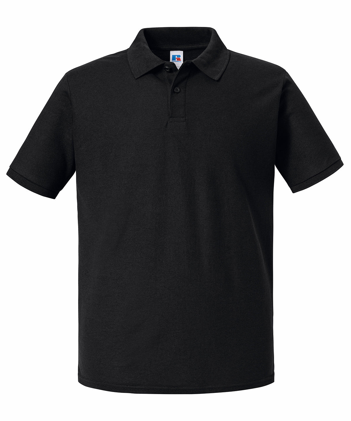 Russell Athletic Authentic eco polo in Black, front view