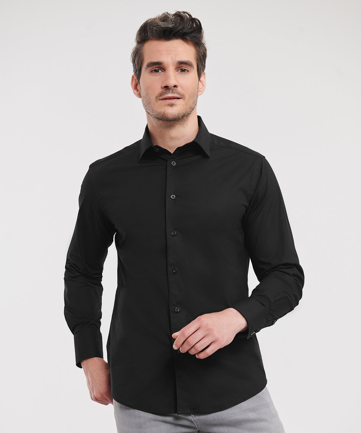 Russell Athletic Collection Long sleeve easycare fitted shirt, lifestyle photo