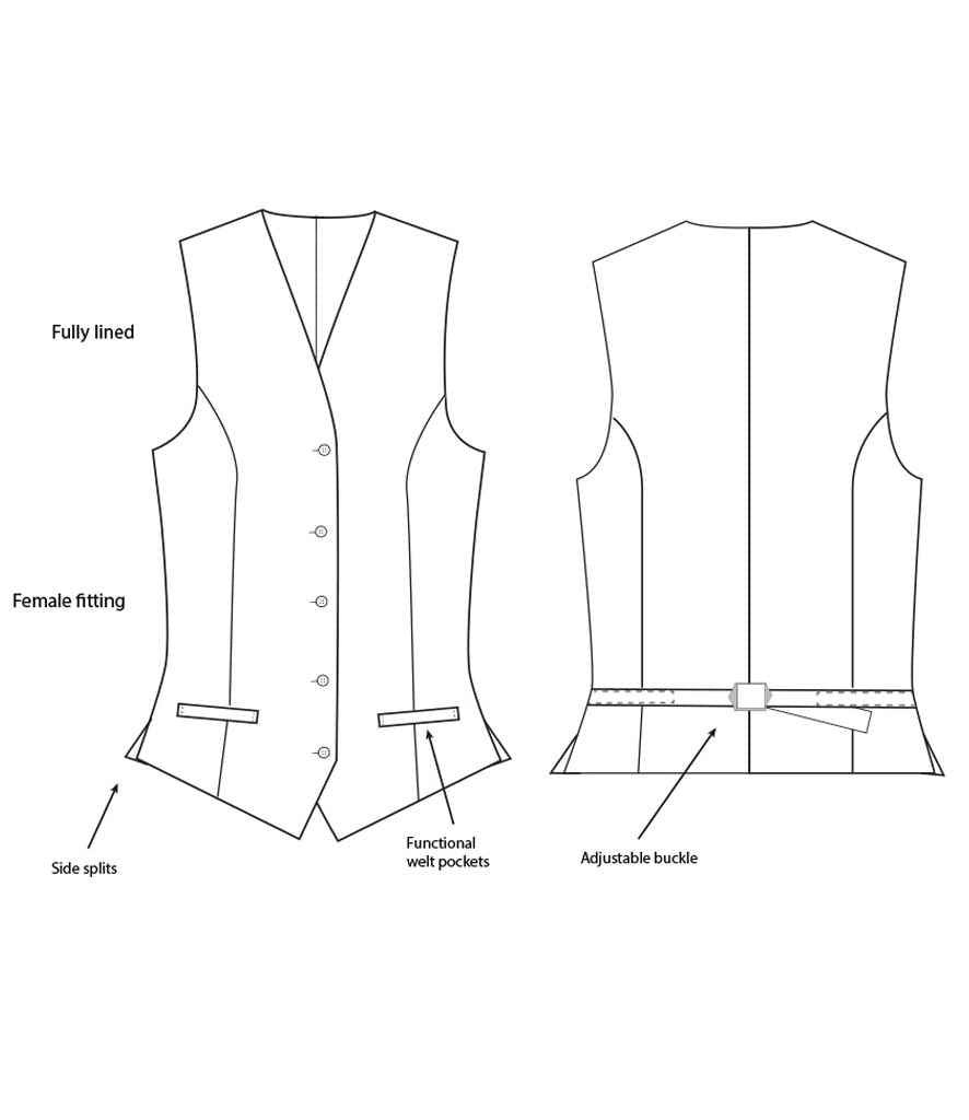 Joseph Alan Ladies Waistcoat in Black, front view