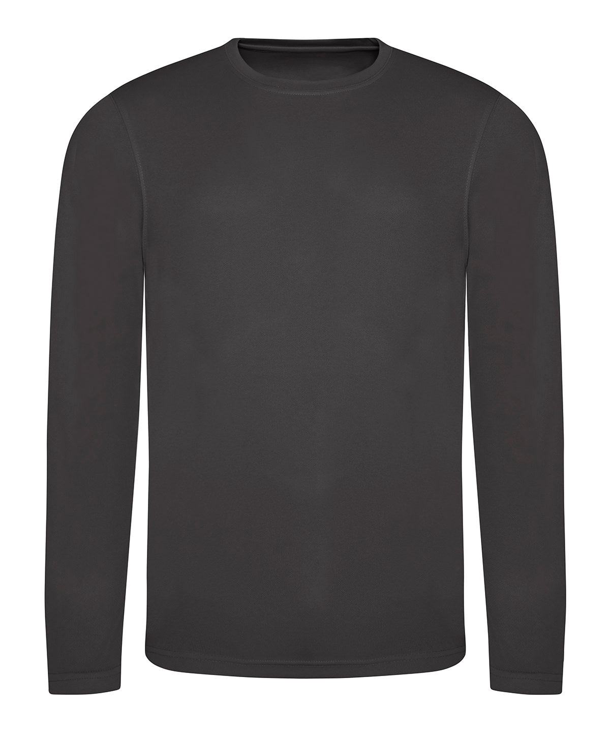 AWDis Just Cool Long sleeve cool T in Charcoal, front view