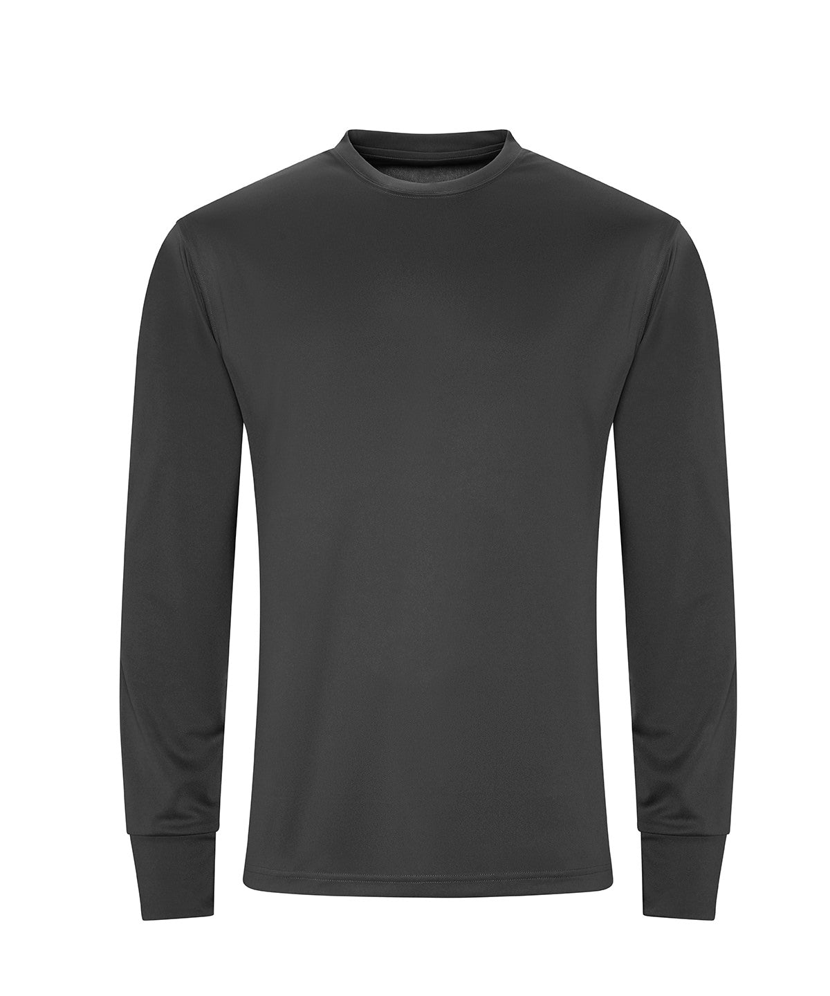 AWDis Just Cool Long sleeve active T in Charcoal, front view
