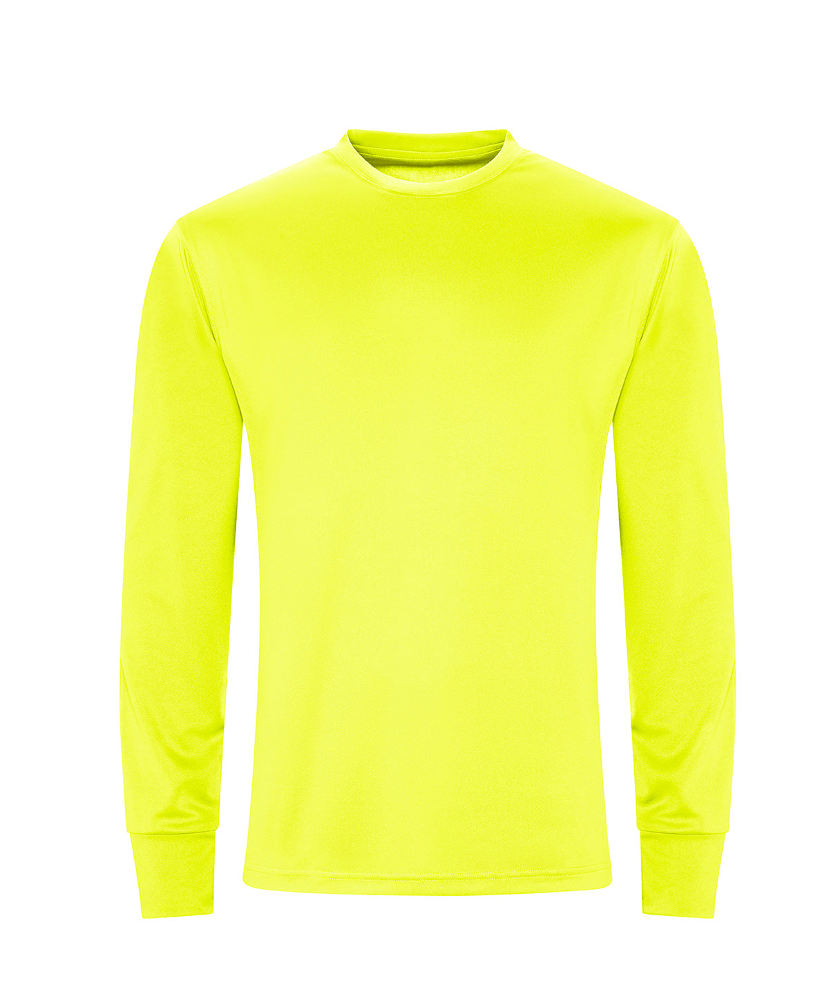 AWDis Just Cool Long sleeve active T in Electric Yellow, front view