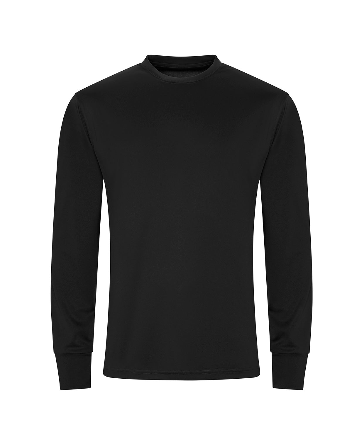 AWDis Just Cool Long sleeve active T in Jet Black, front view