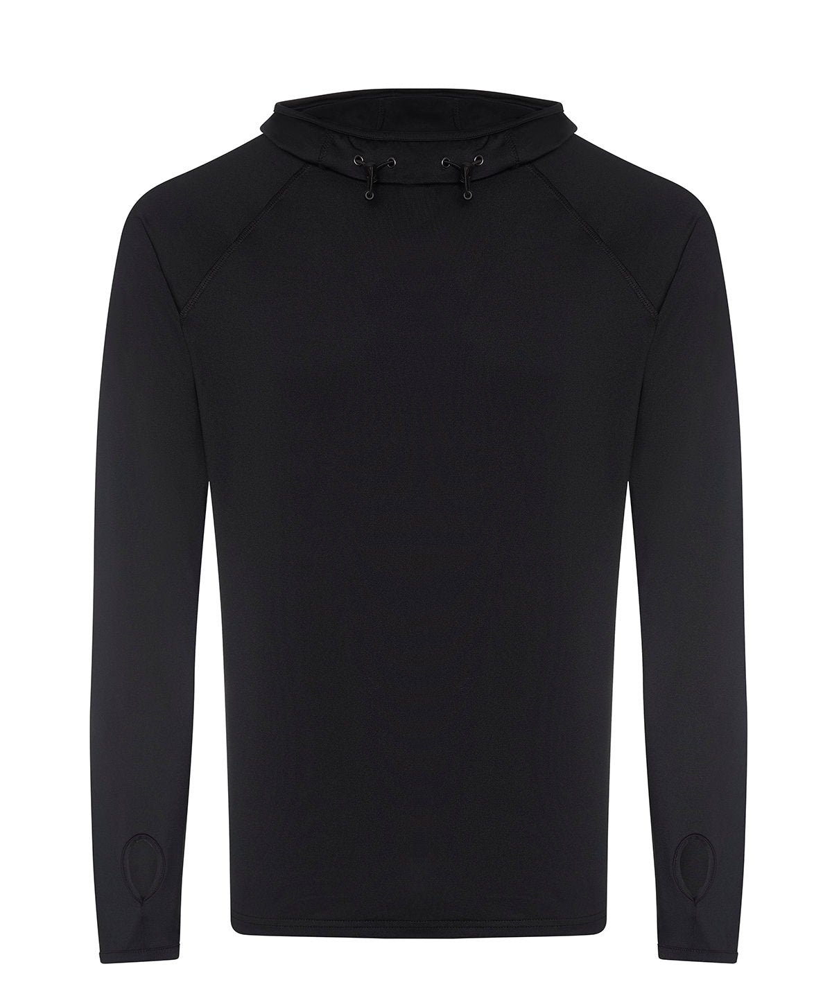 AWDis Just Cool Cowl neck top in Jet Black, front view